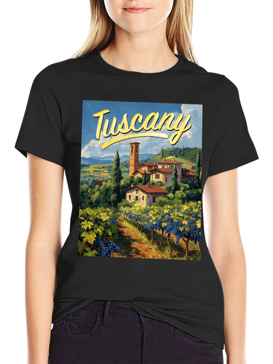 Tuscany Vineyard Graphic Tee - Italian Holiday Souvenir Shirt
