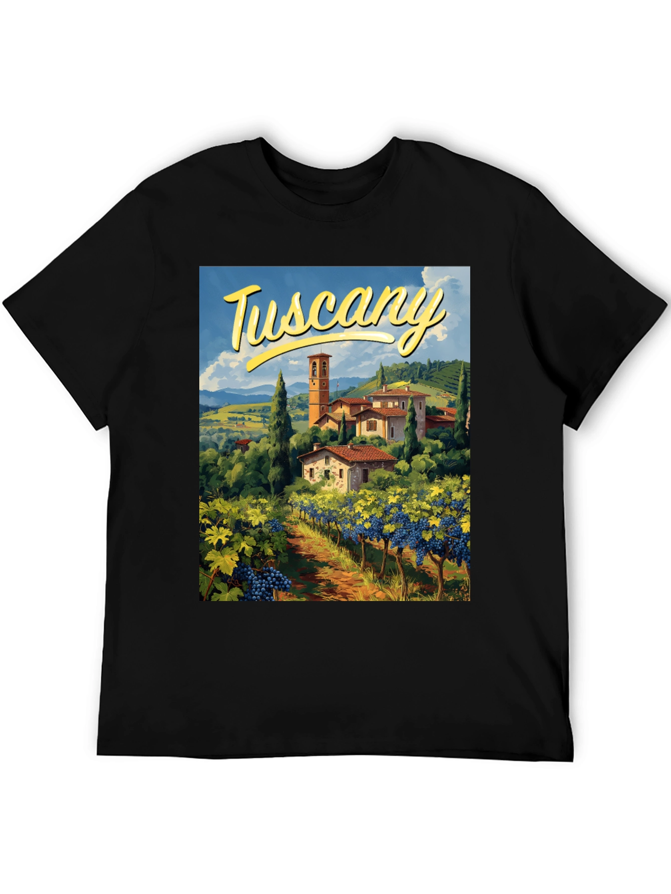 Tuscany Vineyard Graphic Tee - Italian Holiday Souvenir Shirt