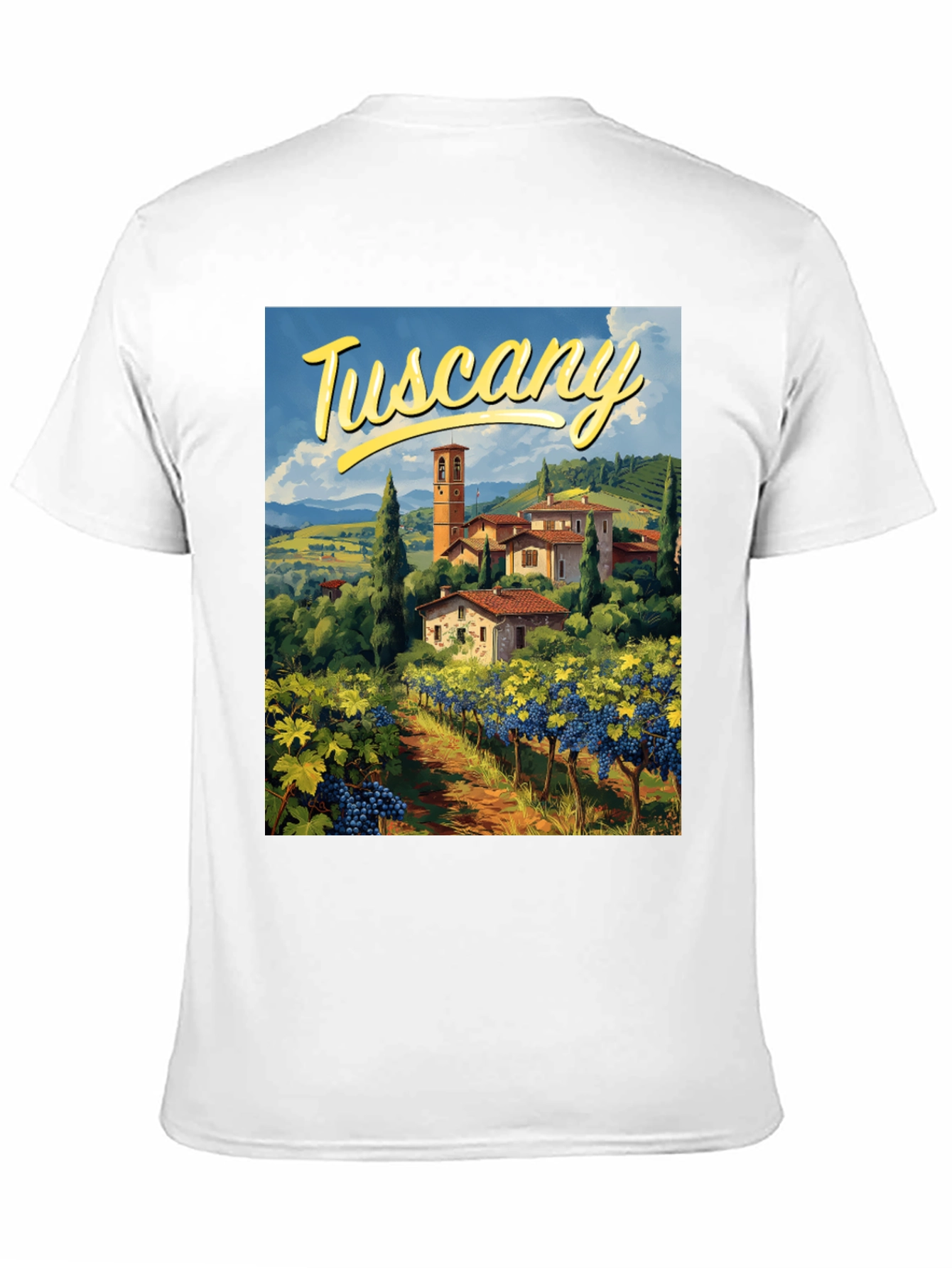 Tuscany Vineyard Graphic Tee - Italian Holiday Souvenir Shirt