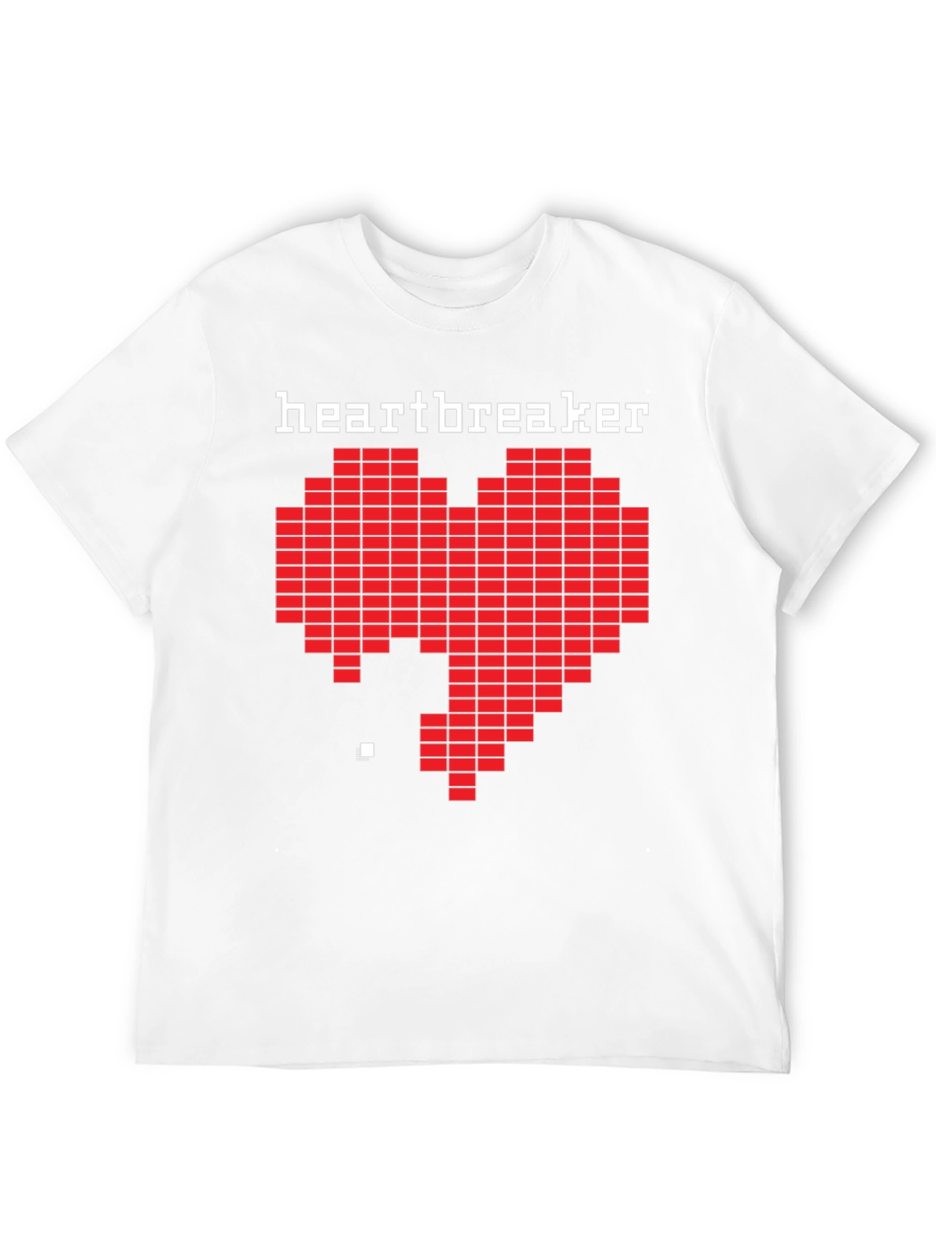 Heartbreaker Pixel Art Graphic Black T-Shirt