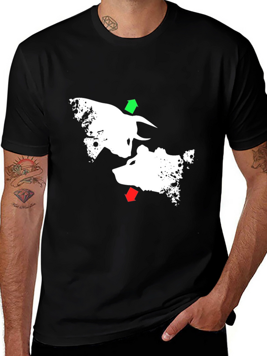 Bull and Bear Graphic Tee - Stock Market T-Shirt