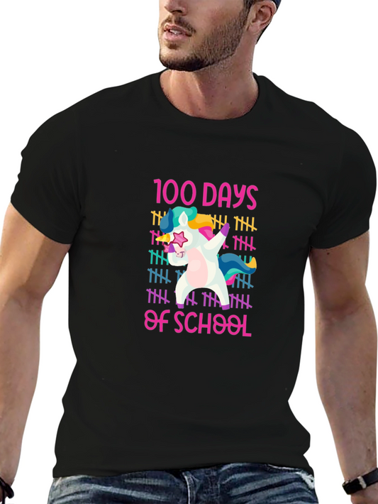 100 Days of School Unicorn Dabbing T-Shirt