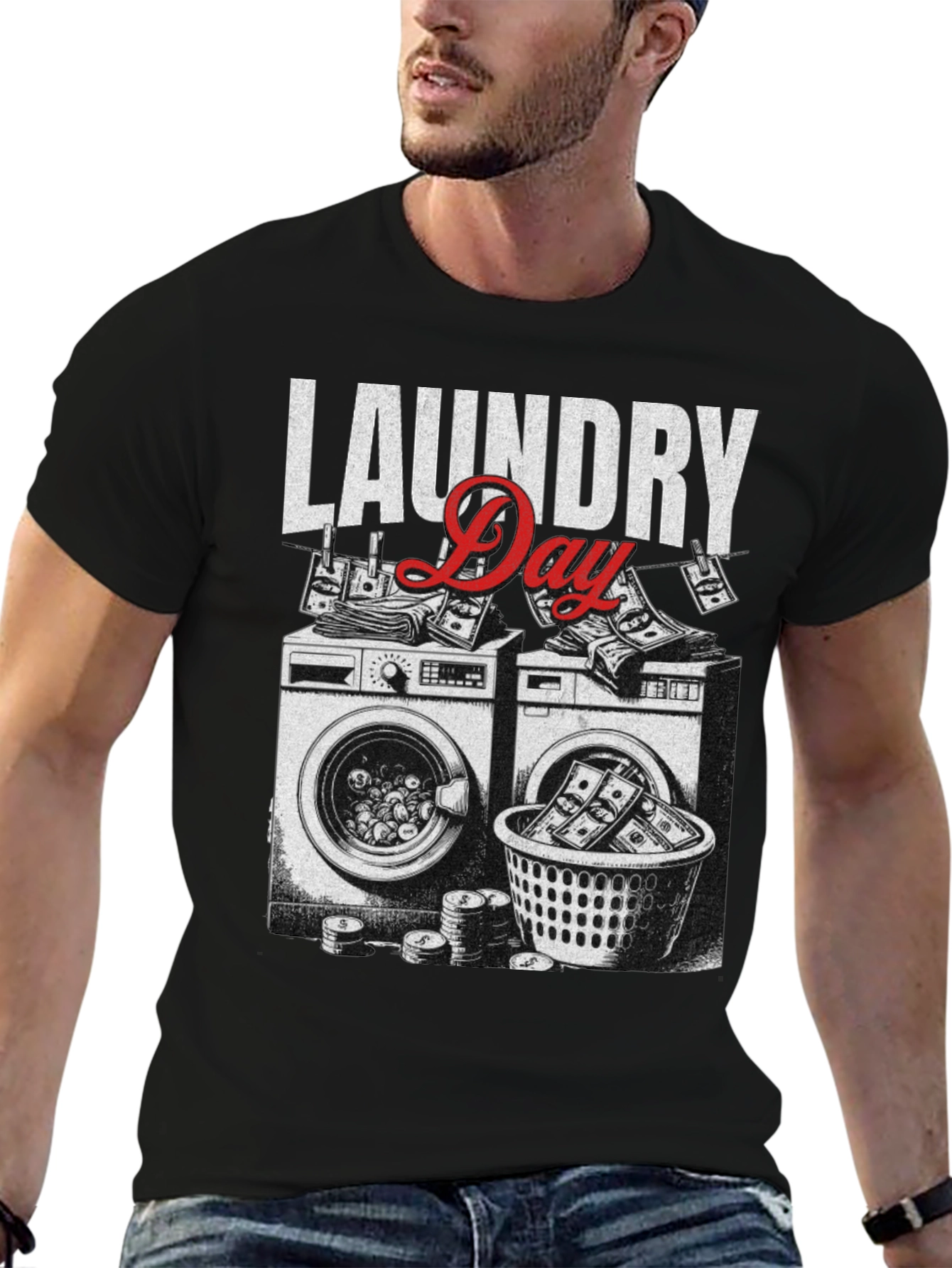 Laundry Day Funny Money Laundering T-Shirt