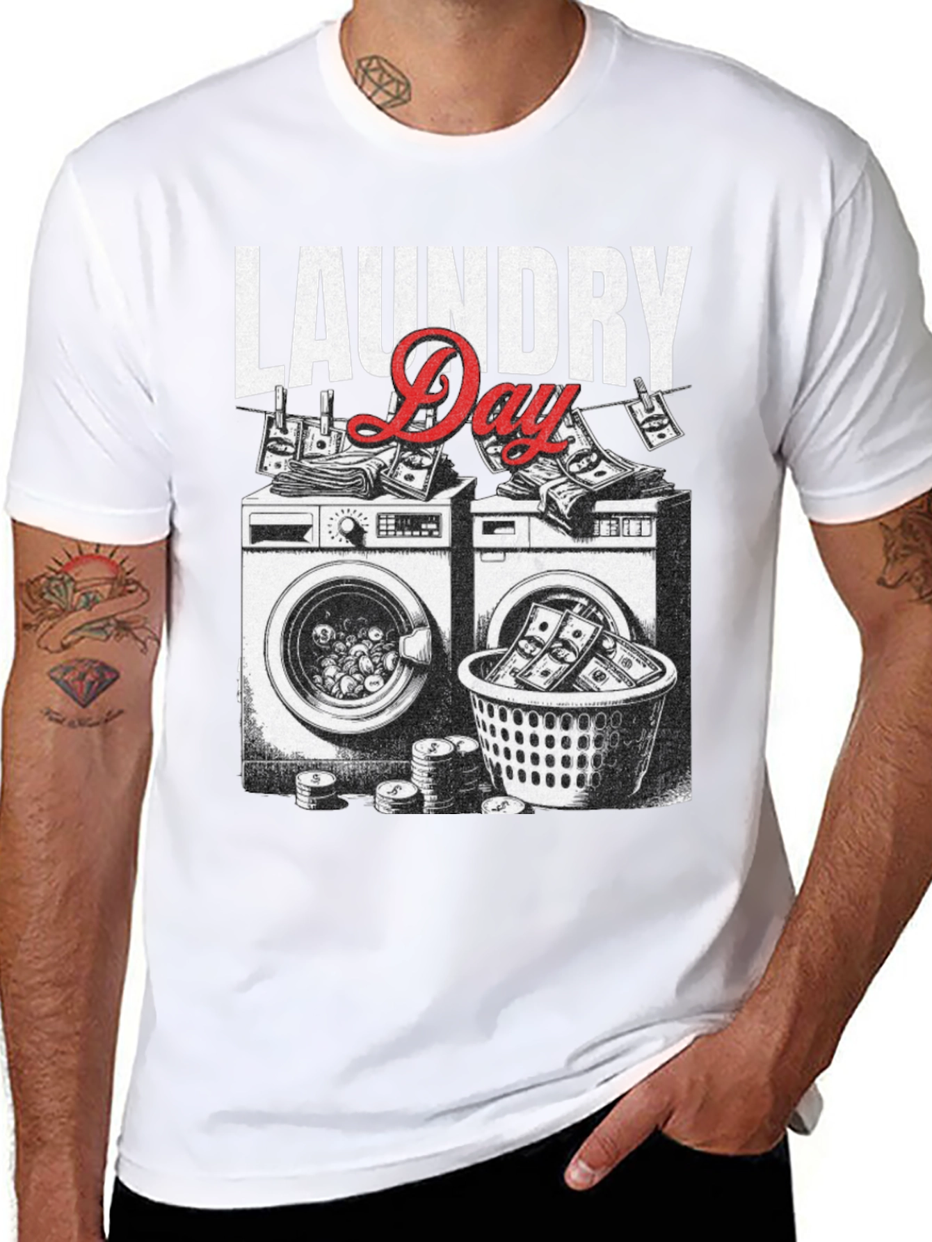 Laundry Day Funny Money Laundering T-Shirt