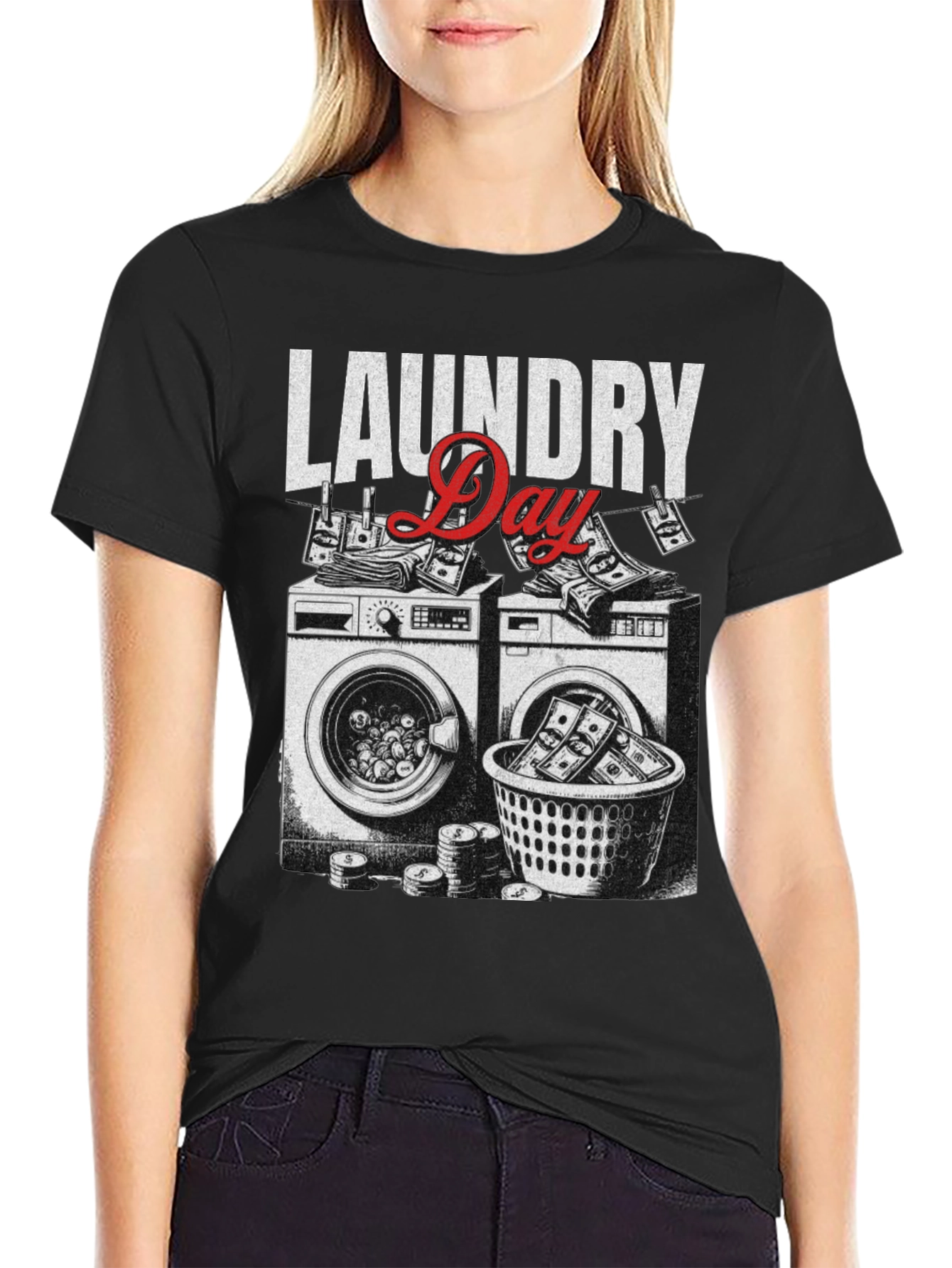Laundry Day Funny Money Laundering T-Shirt