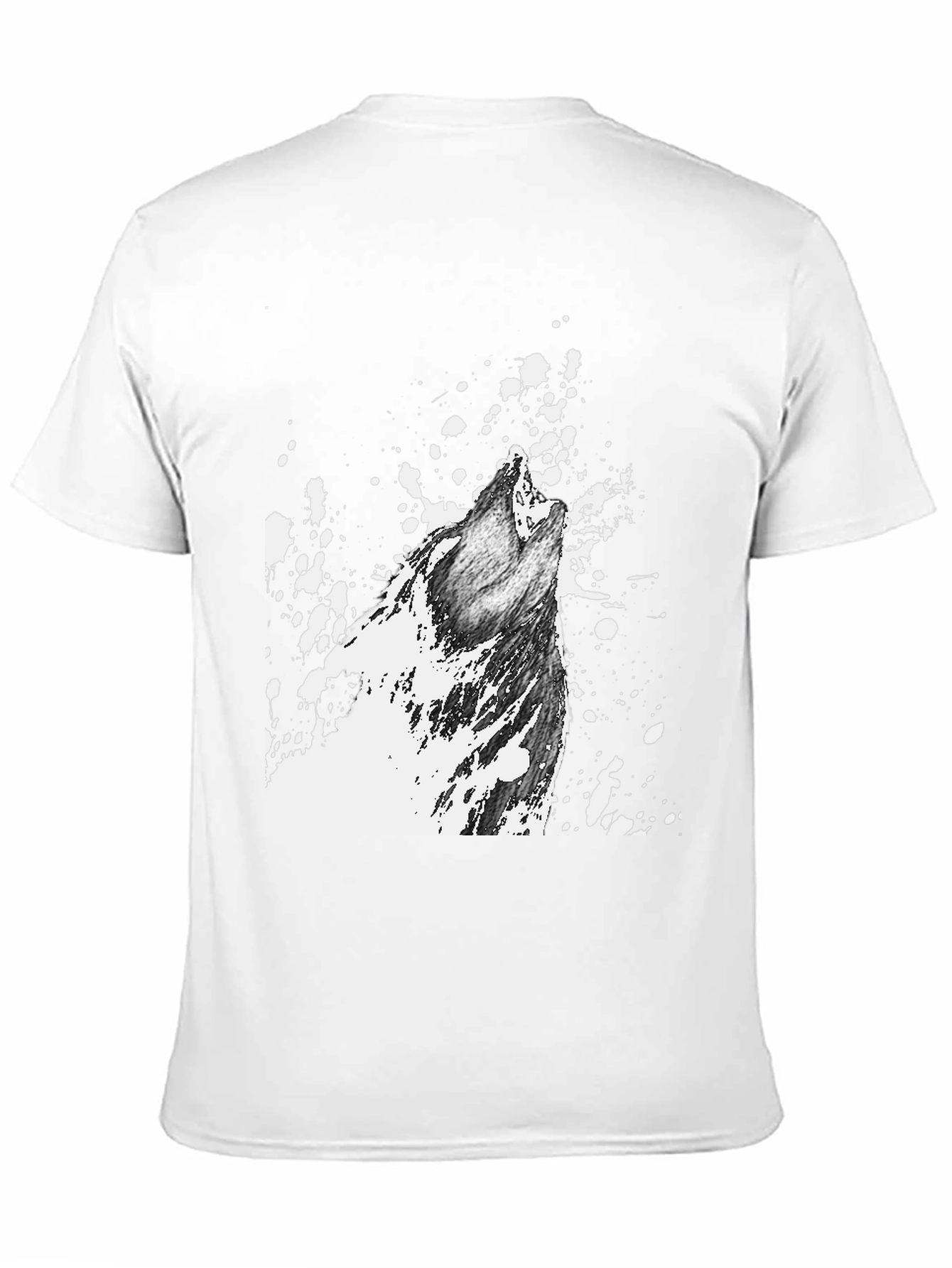 Wolf Howl Graphic Print T-Shirt - Black