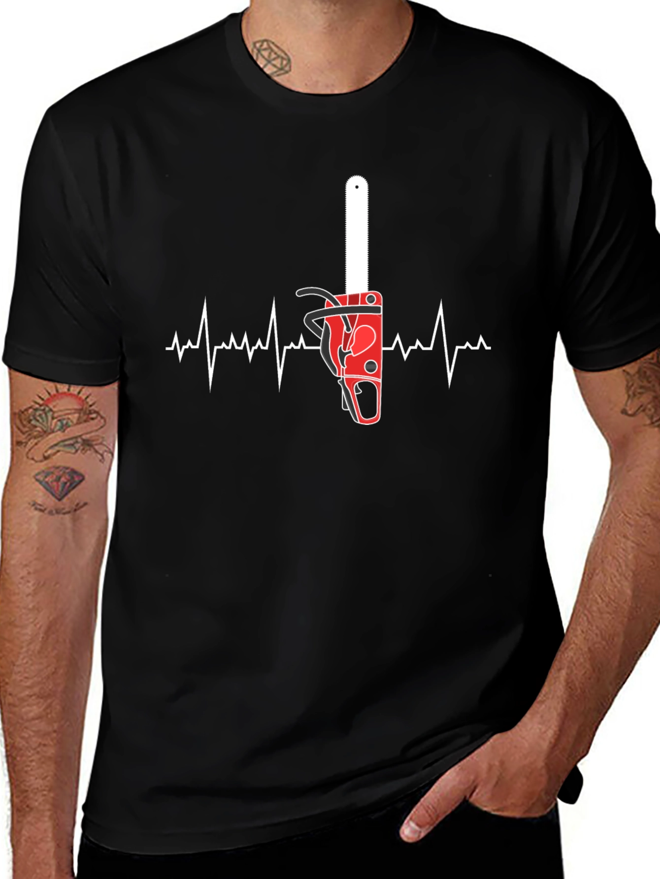 Chainsaw Heartbeat T-Shirt - Arborist Love!