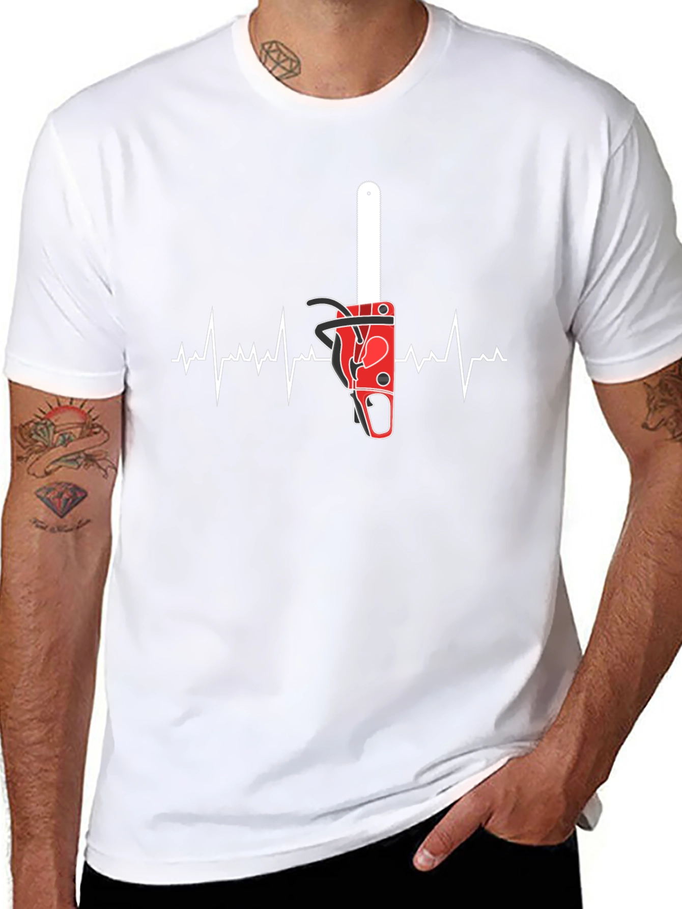 Chainsaw Heartbeat T-Shirt - Arborist Love!