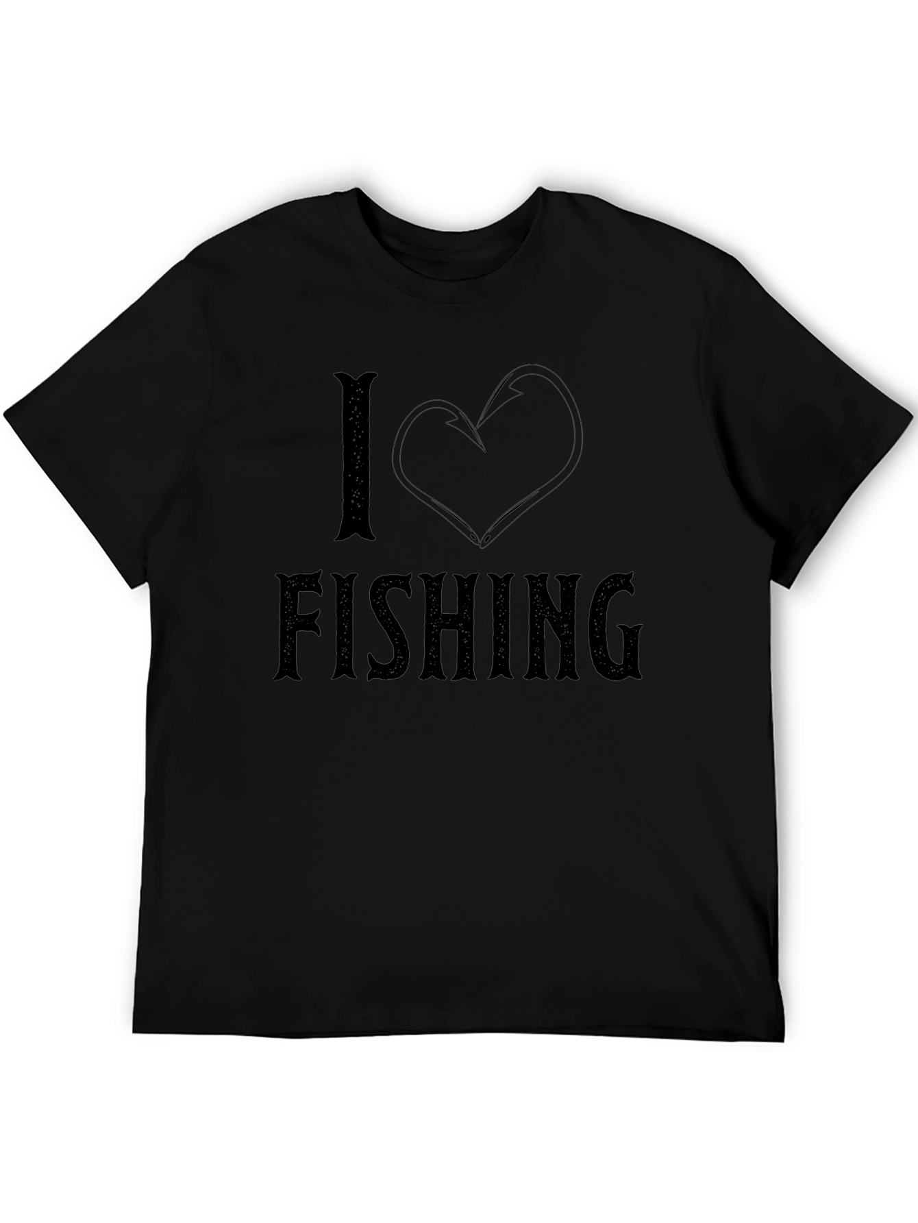 I Love Fishing Black T-Shirt