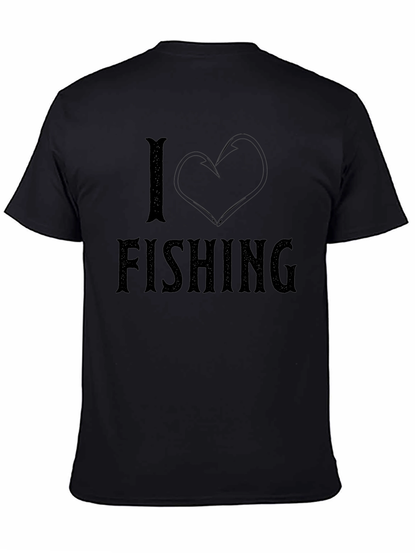 I Love Fishing Black T-Shirt