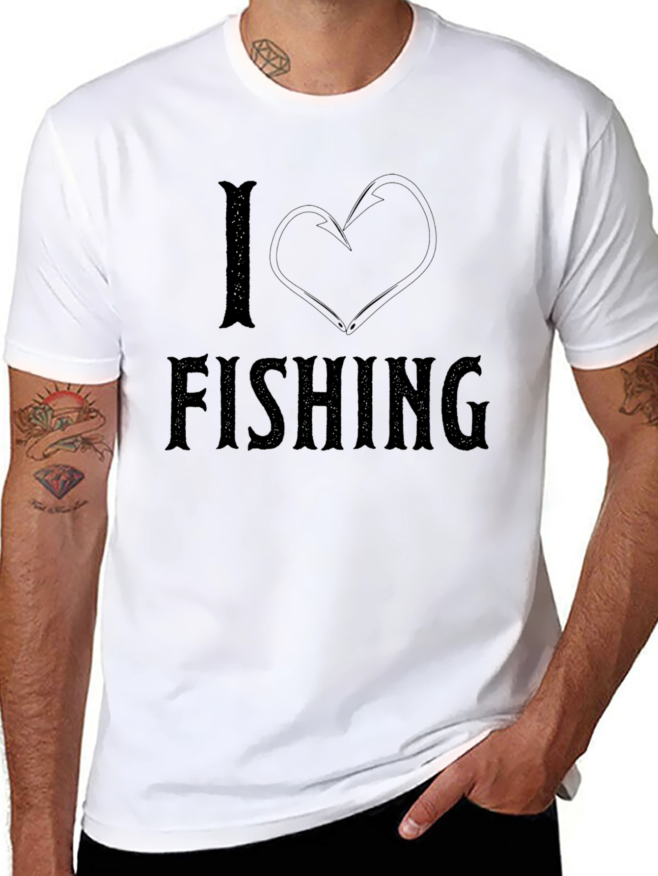 I Love Fishing Black T-Shirt