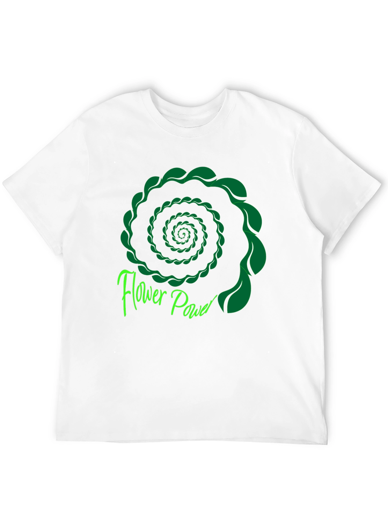 Flower Power Spiral Graphic Tee - Black