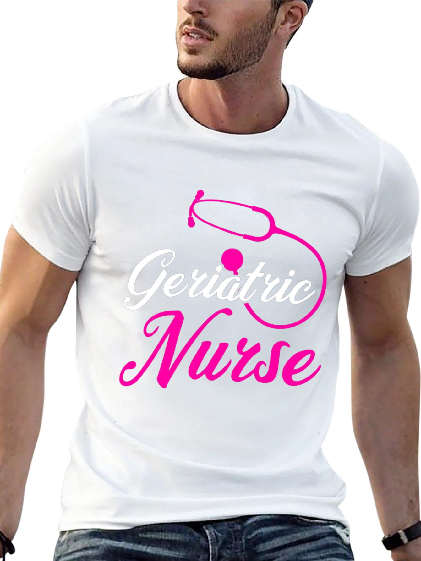 Geriatric Nurse T-Shirt - Stethoscope Design