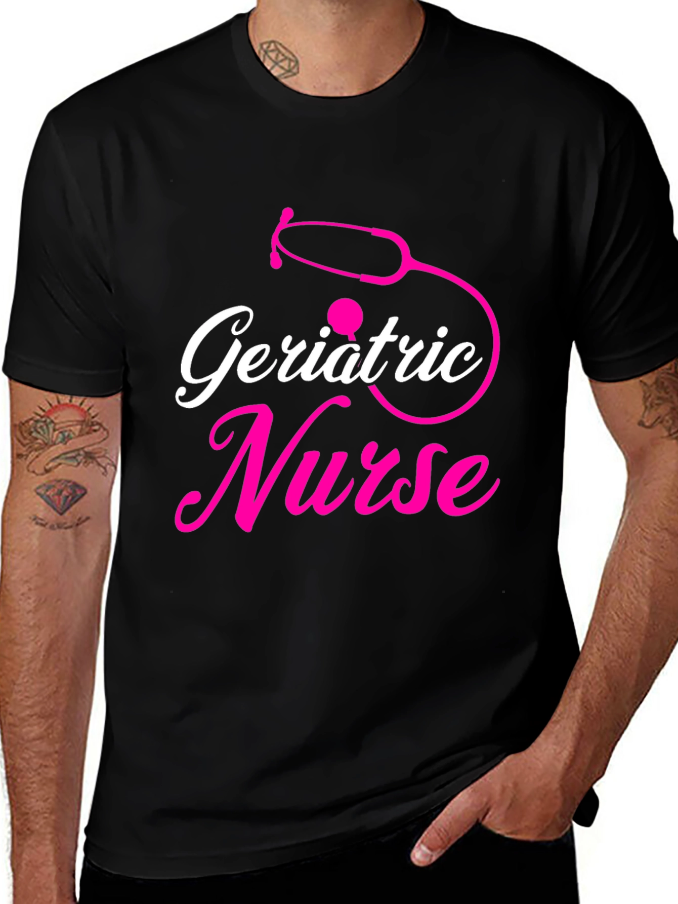 Geriatric Nurse T-Shirt - Stethoscope Design