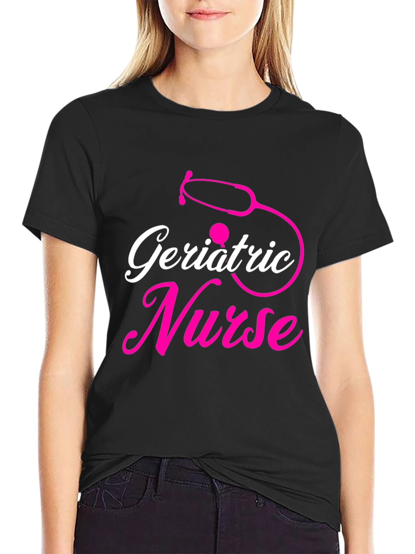 Geriatric Nurse T-Shirt - Stethoscope Design