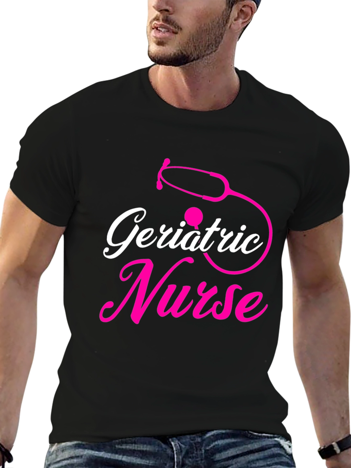 Geriatric Nurse T-Shirt - Stethoscope Design