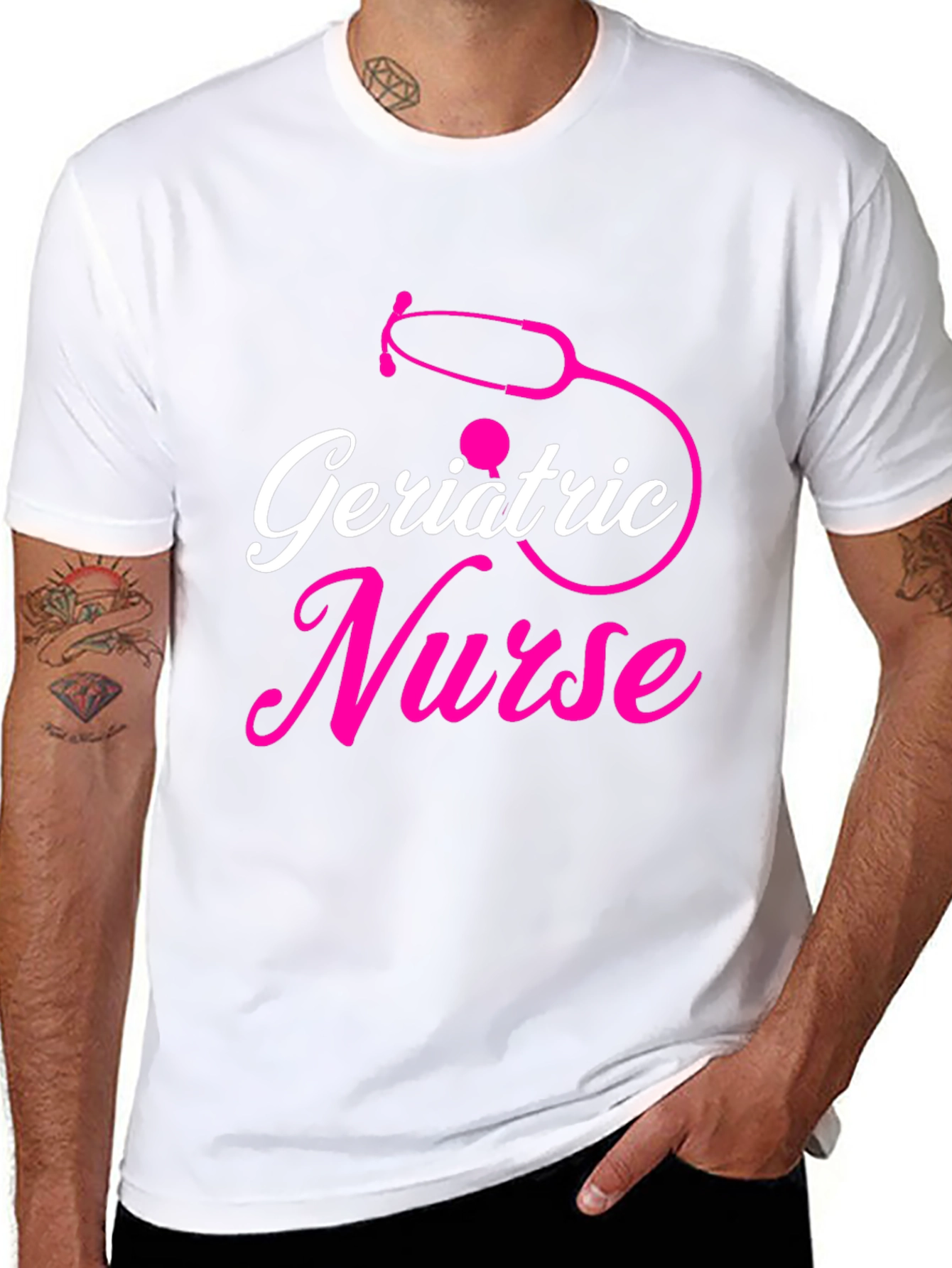 Geriatric Nurse T-Shirt - Stethoscope Design