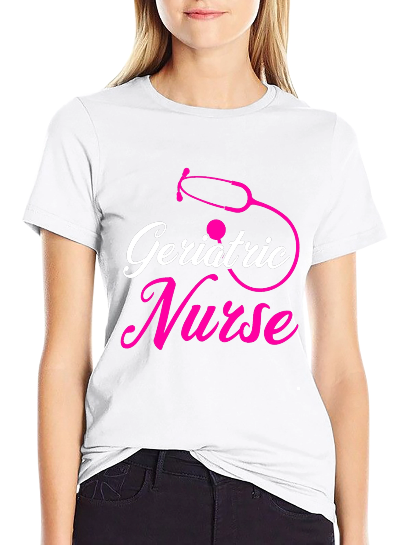 Geriatric Nurse T-Shirt - Stethoscope Design