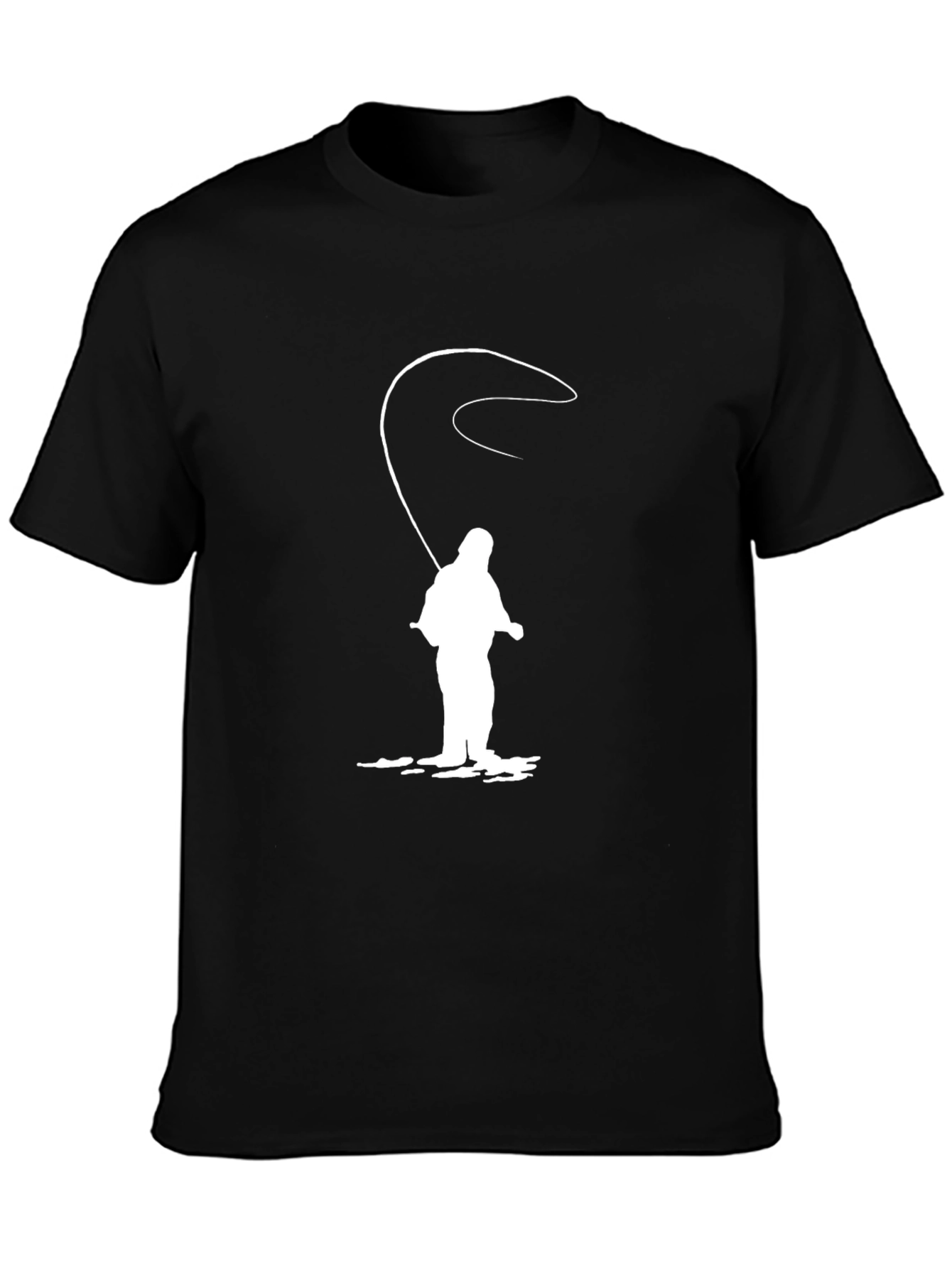 Fishing Silhouette Black T-Shirt