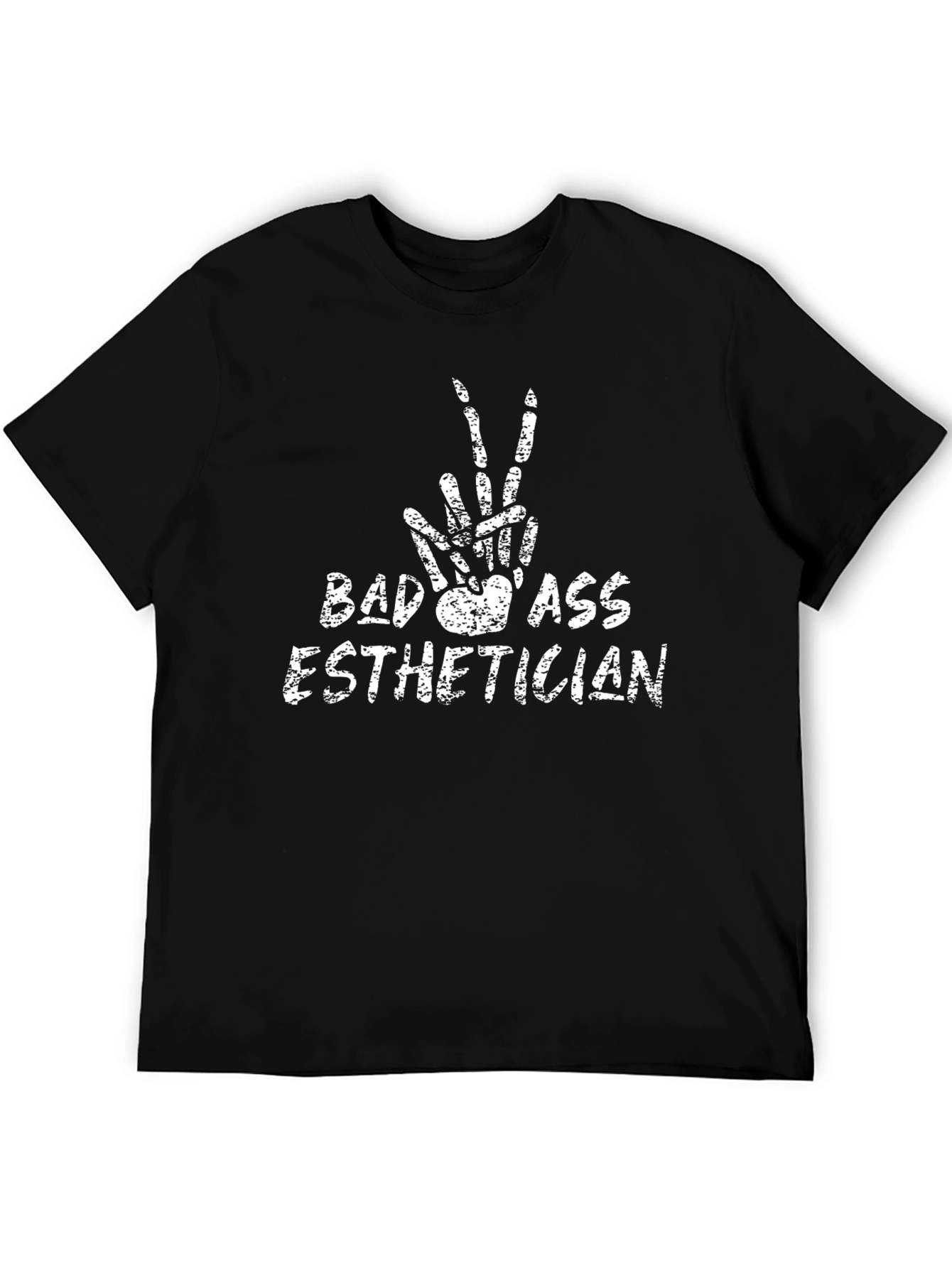 Badass Esthetician Skeleton Hand Peace Sign T-Shirt