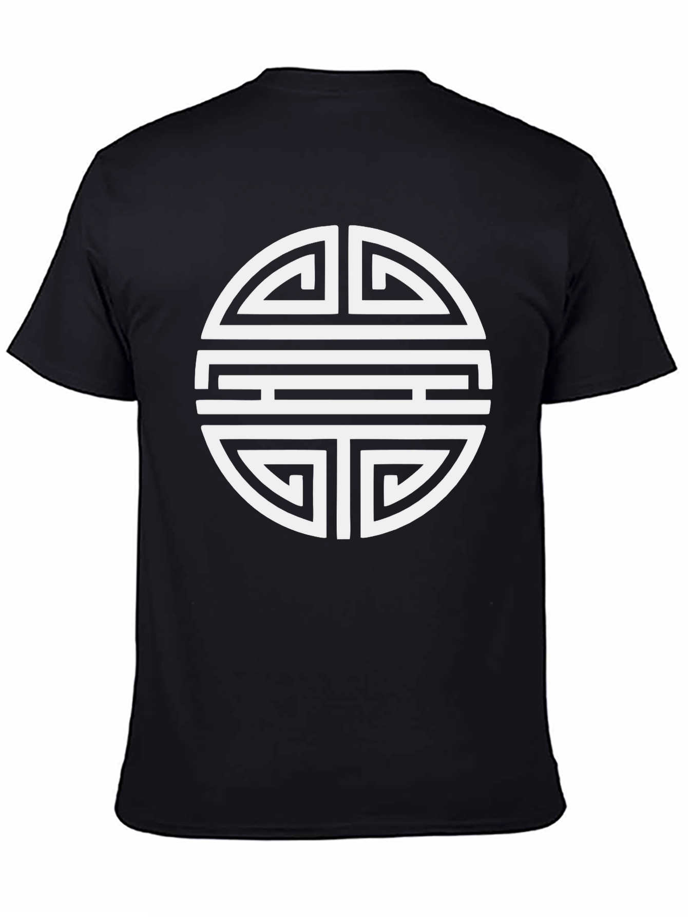 Stylish Black Tee with Geometric Circle Design