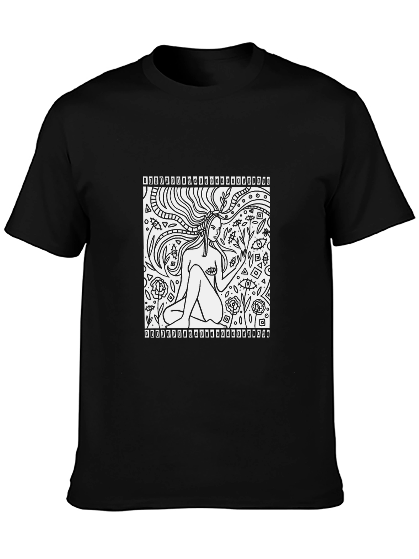 Artistic Woman Black T-Shirt
