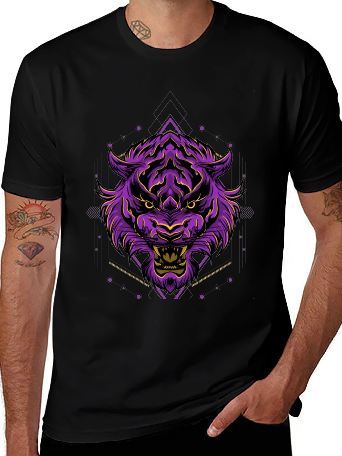 Purple Tiger Graphic Tee - Bold Style
