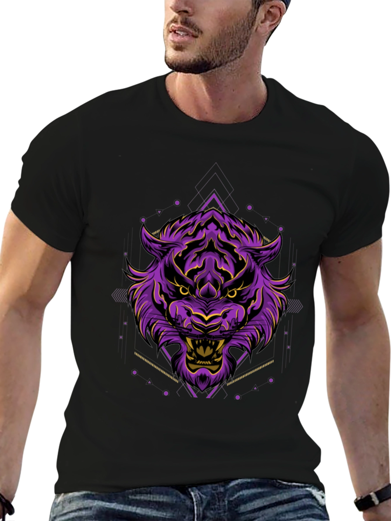 Purple Tiger Graphic Tee - Bold Style