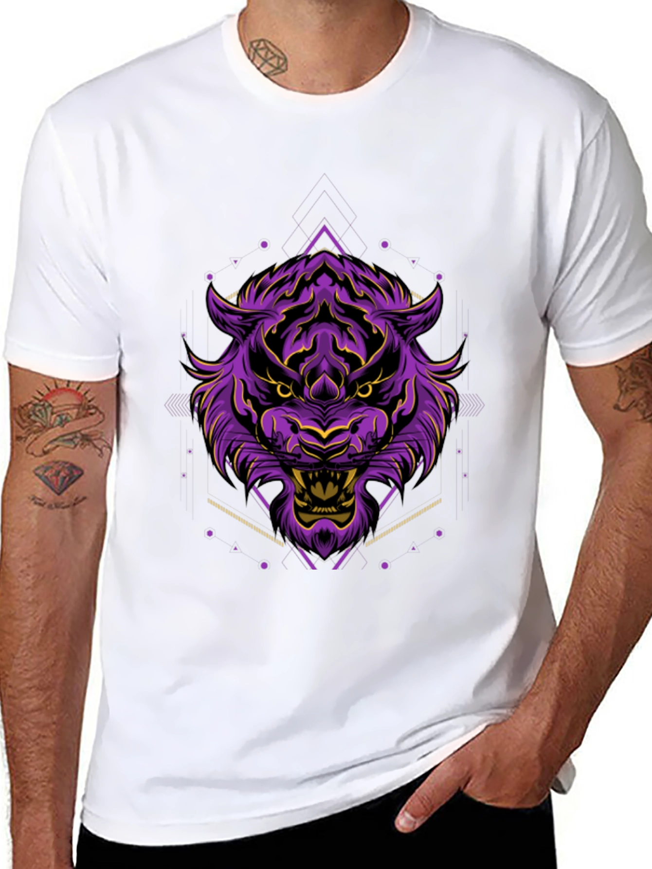 Purple Tiger Graphic Tee - Bold Style
