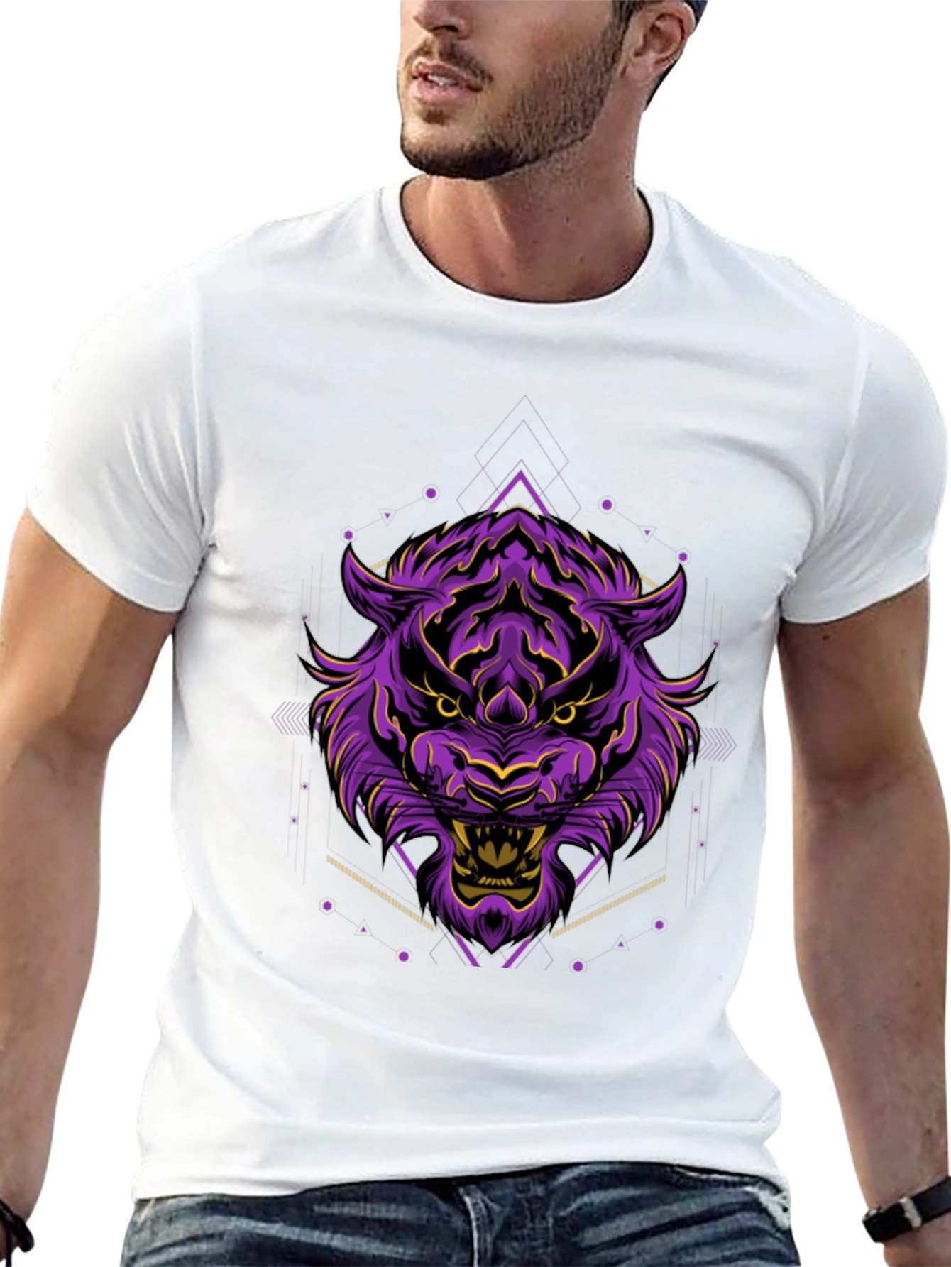 Purple Tiger Graphic Tee - Bold Style