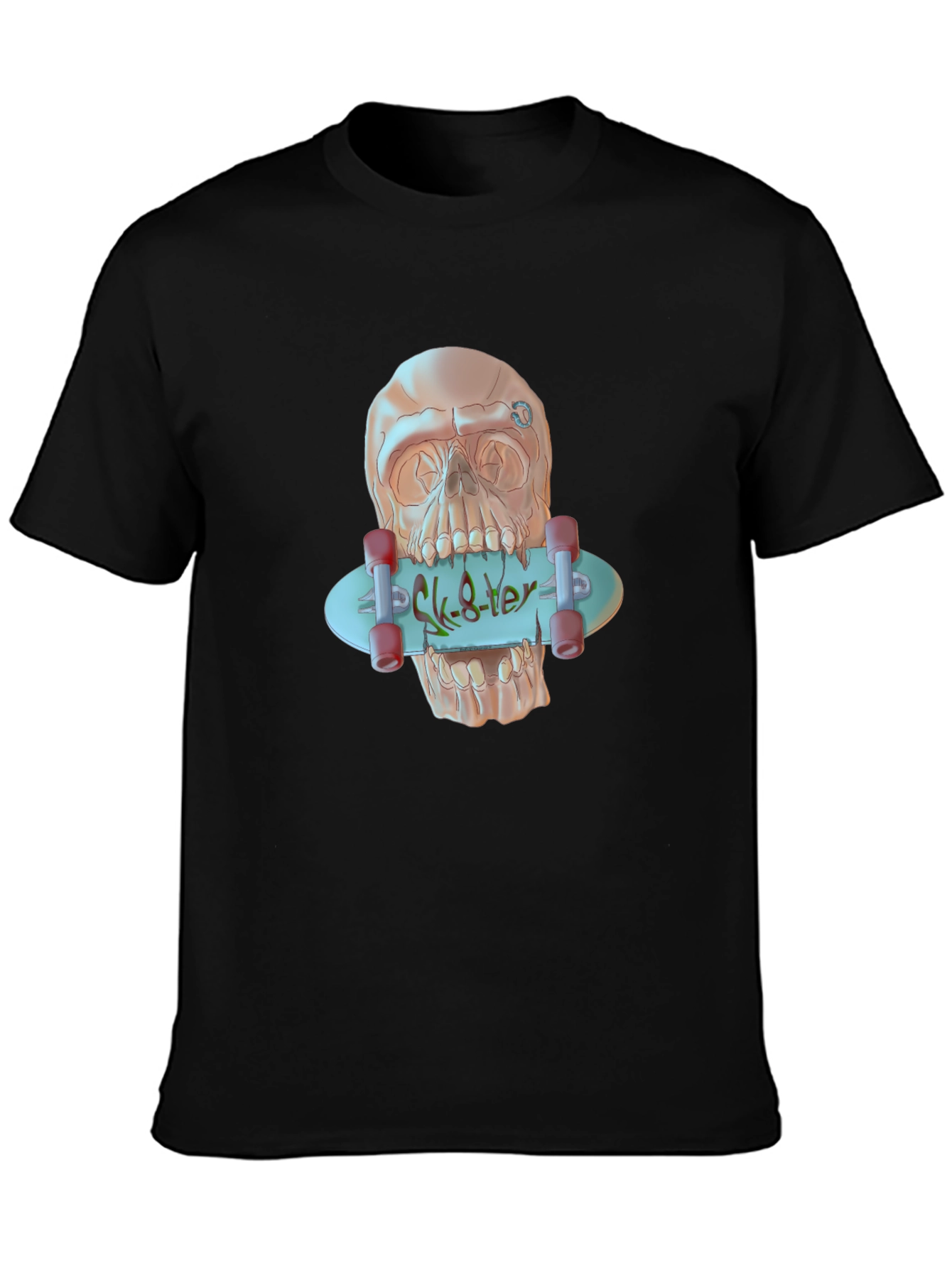 Skater Skull Graphic T-Shirt - Edgy Style