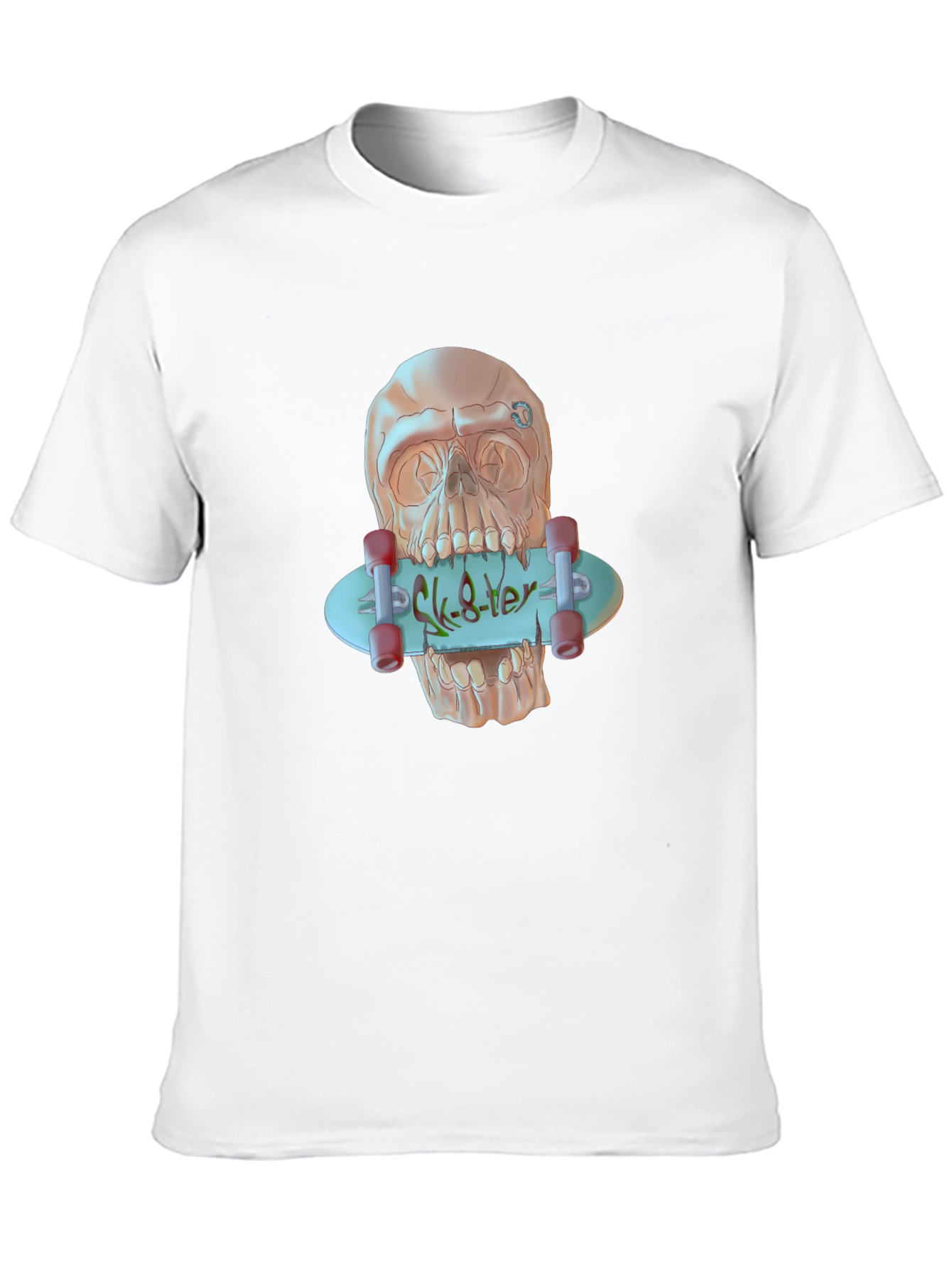 Skater Skull Graphic T-Shirt - Edgy Style
