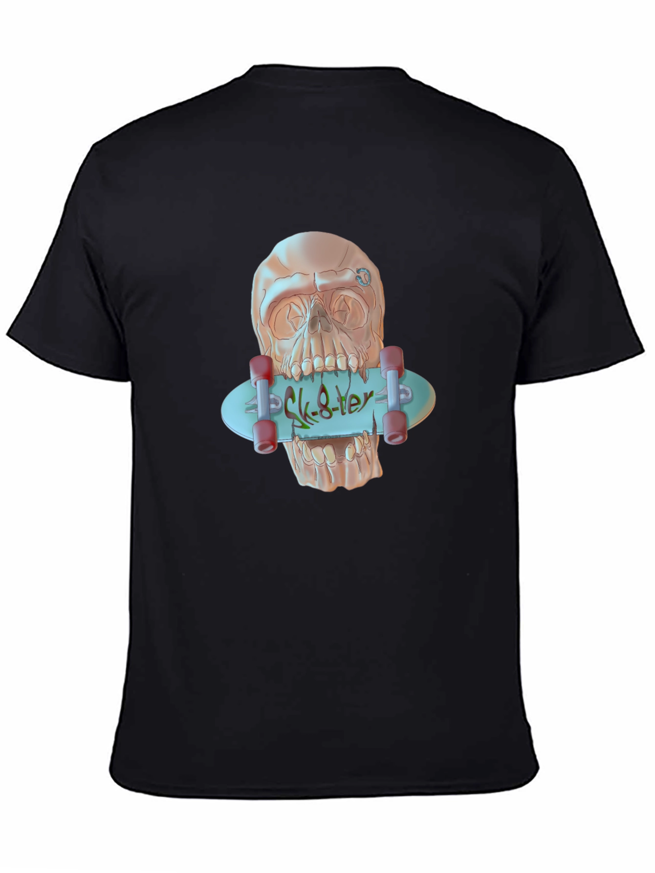 Skater Skull Graphic T-Shirt - Edgy Style