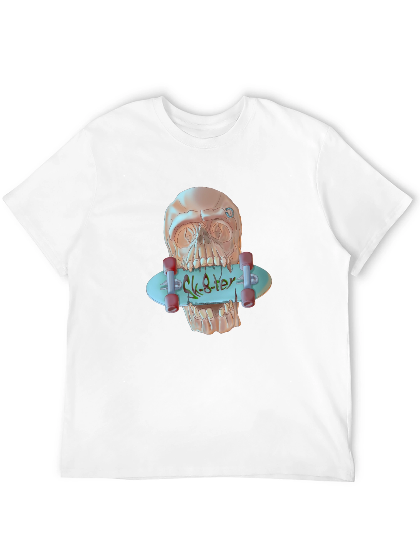 Skater Skull Graphic T-Shirt - Edgy Style