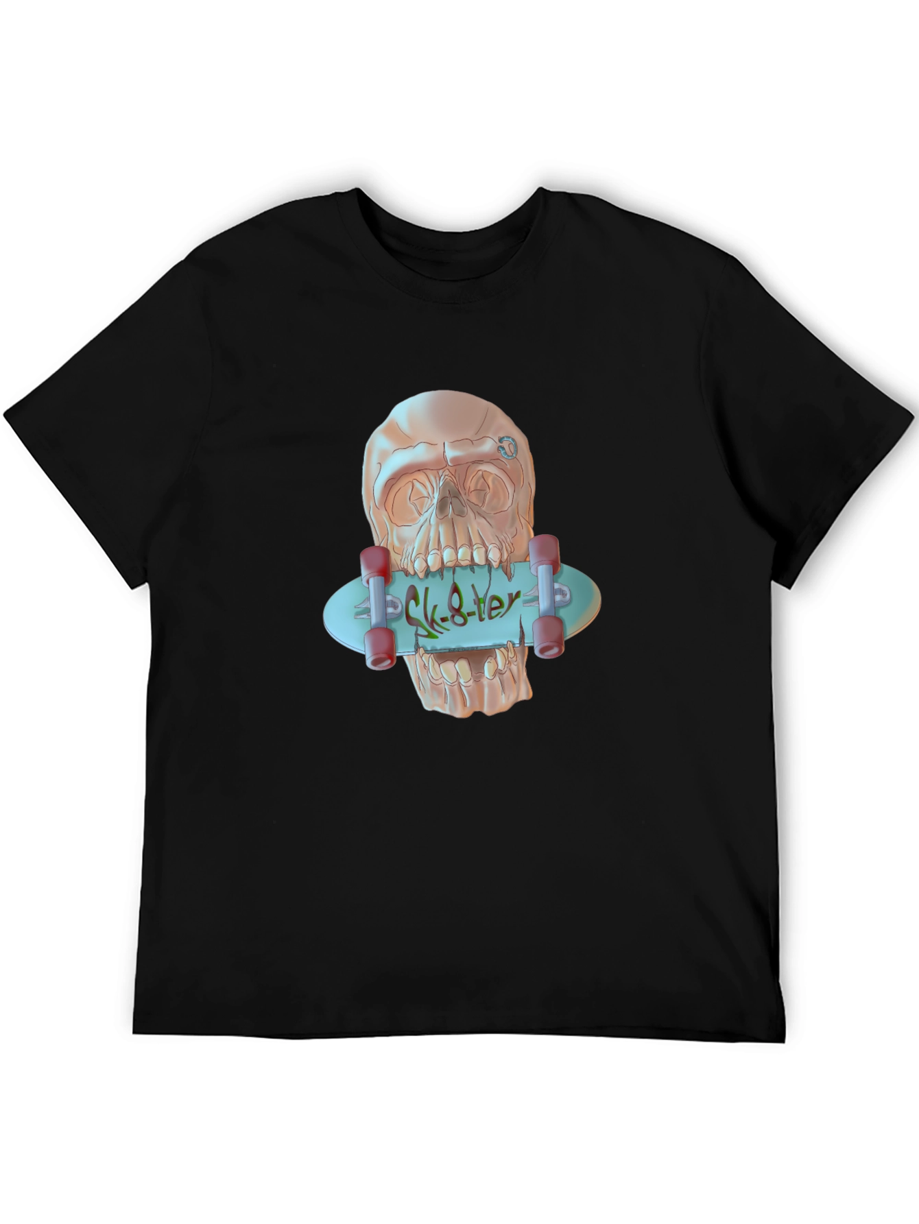 Skater Skull Graphic T-Shirt - Edgy Style