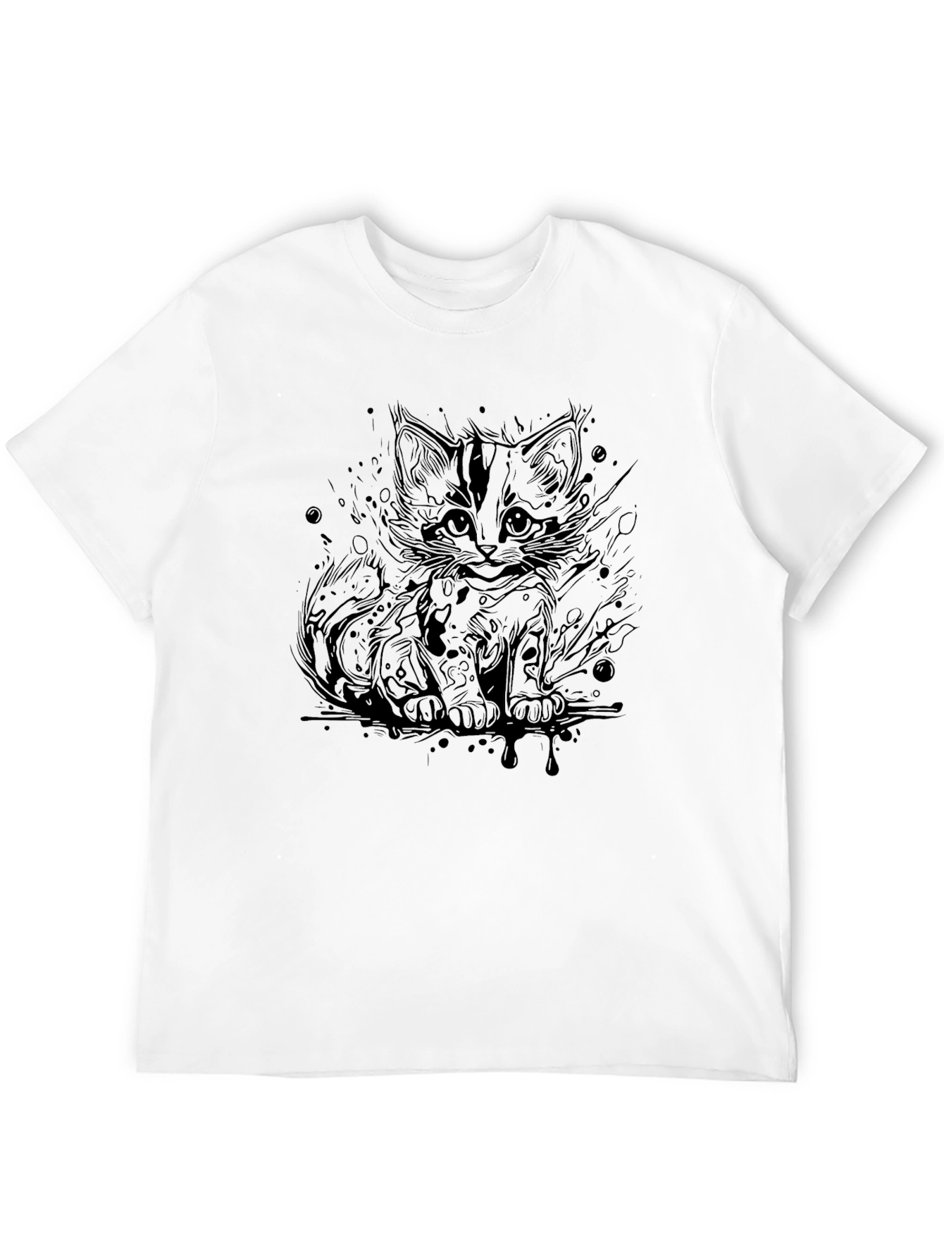 Cool Cat Graphic Tee - Black