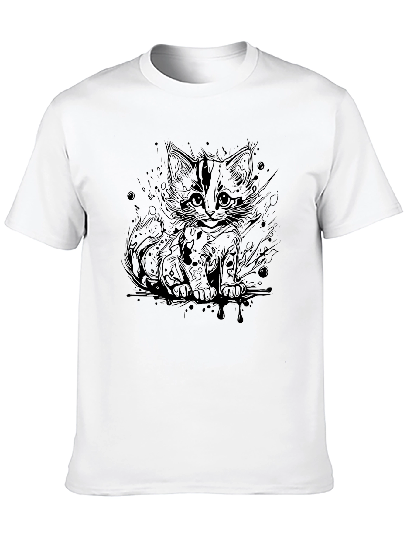 Cool Cat Graphic Tee - Black