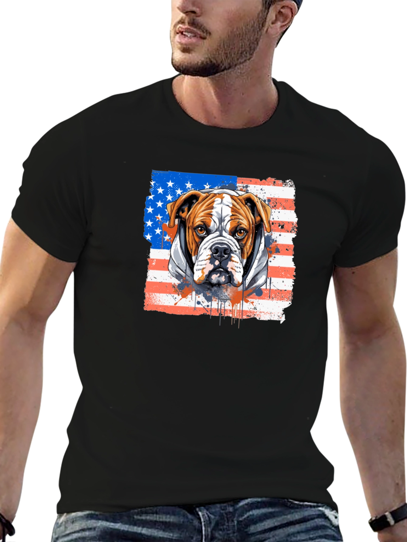 American Bulldog USA Flag T-Shirt