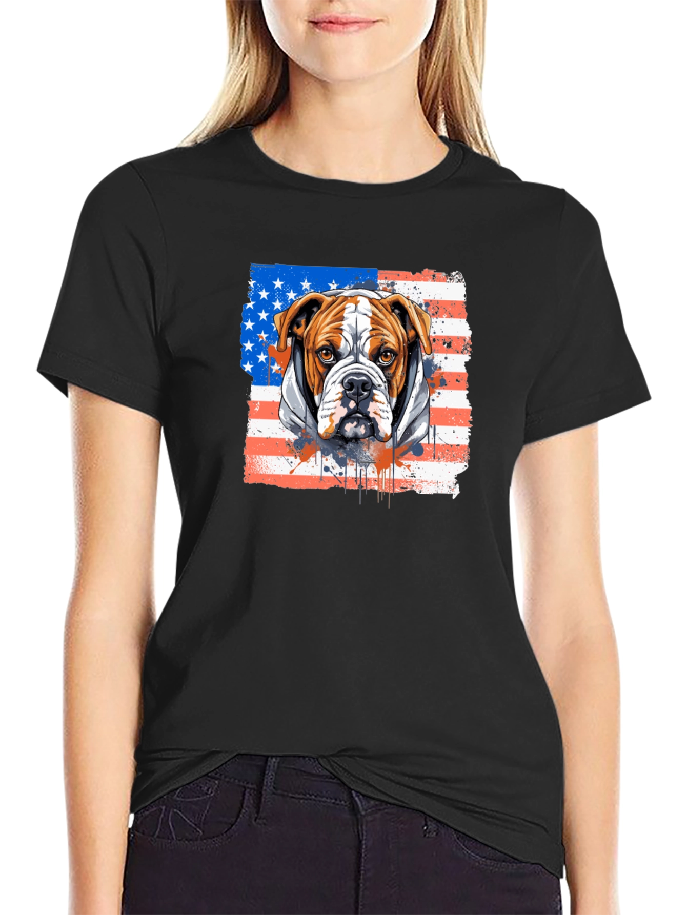 American Bulldog USA Flag T-Shirt