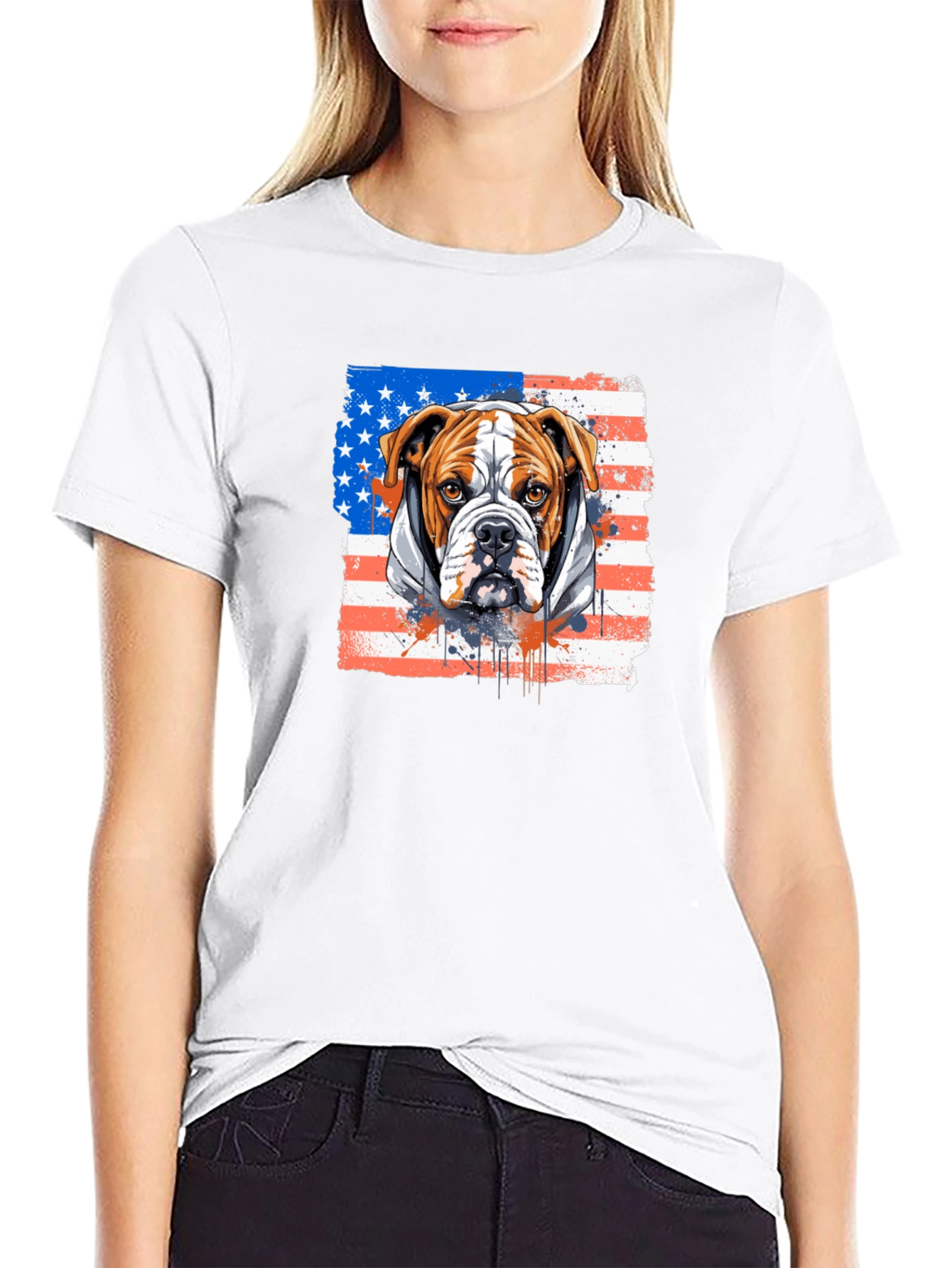 American Bulldog USA Flag T-Shirt
