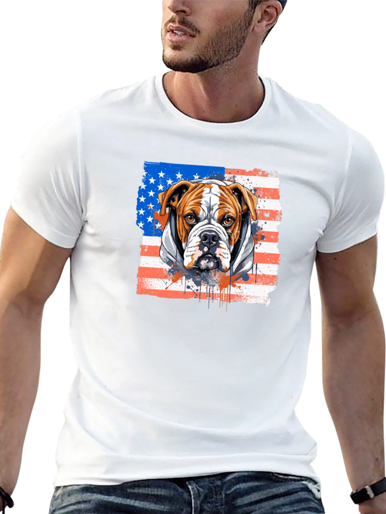 American Bulldog USA Flag T-Shirt