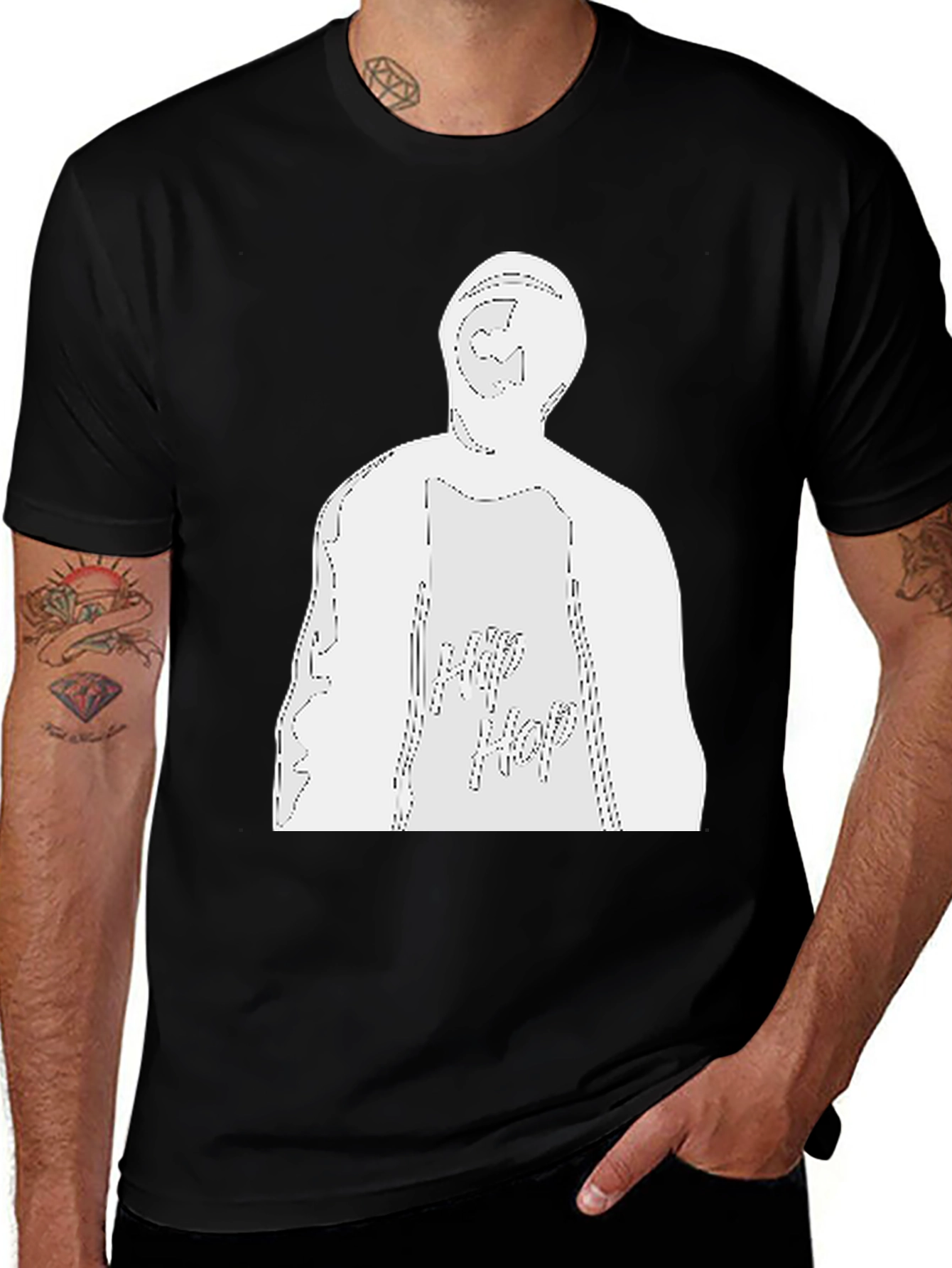 Hip Hop Graphic Black T-Shirt - Streetwear Style