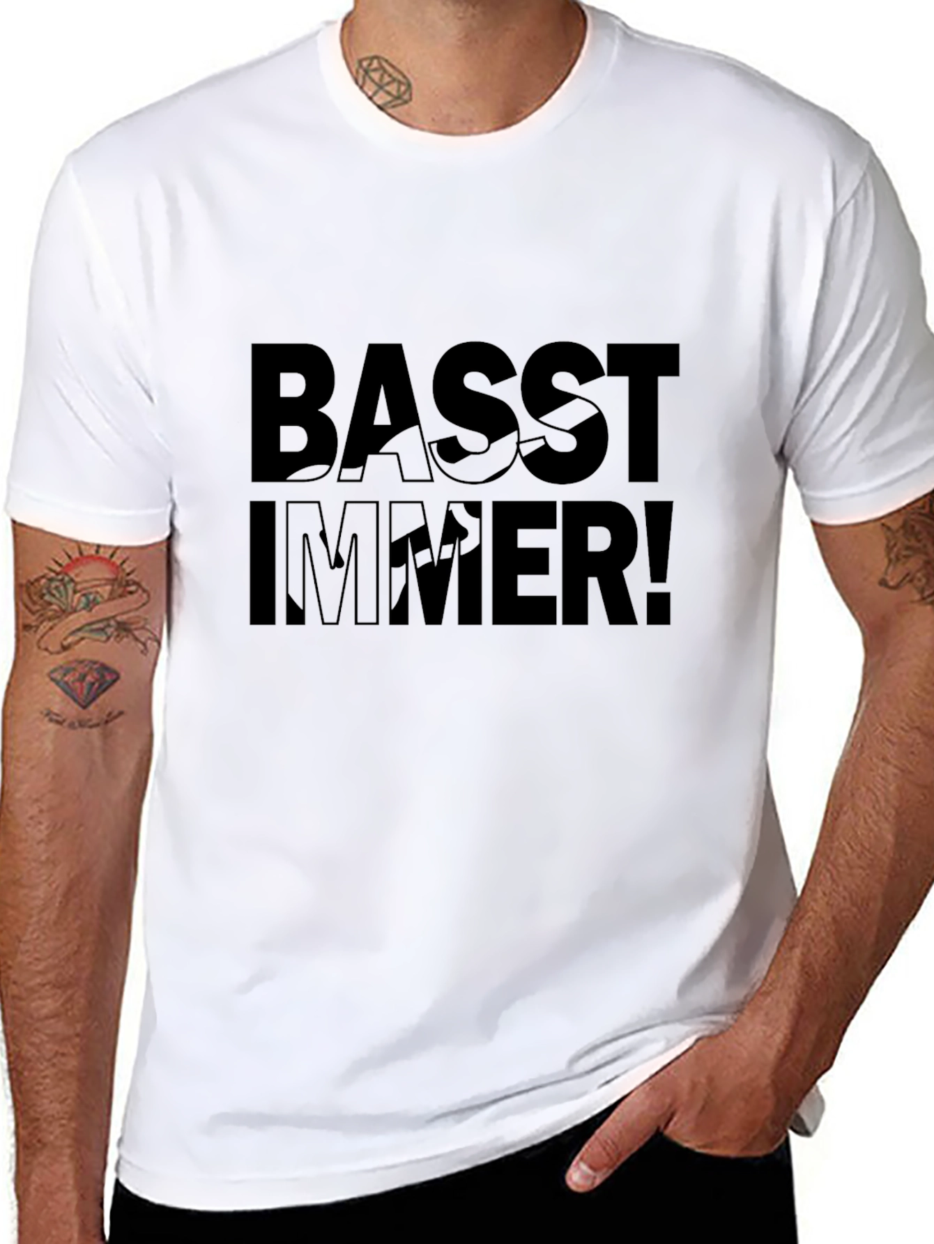Basst Immer! Black Graphic Tee - Music Lovers T-Shirt
