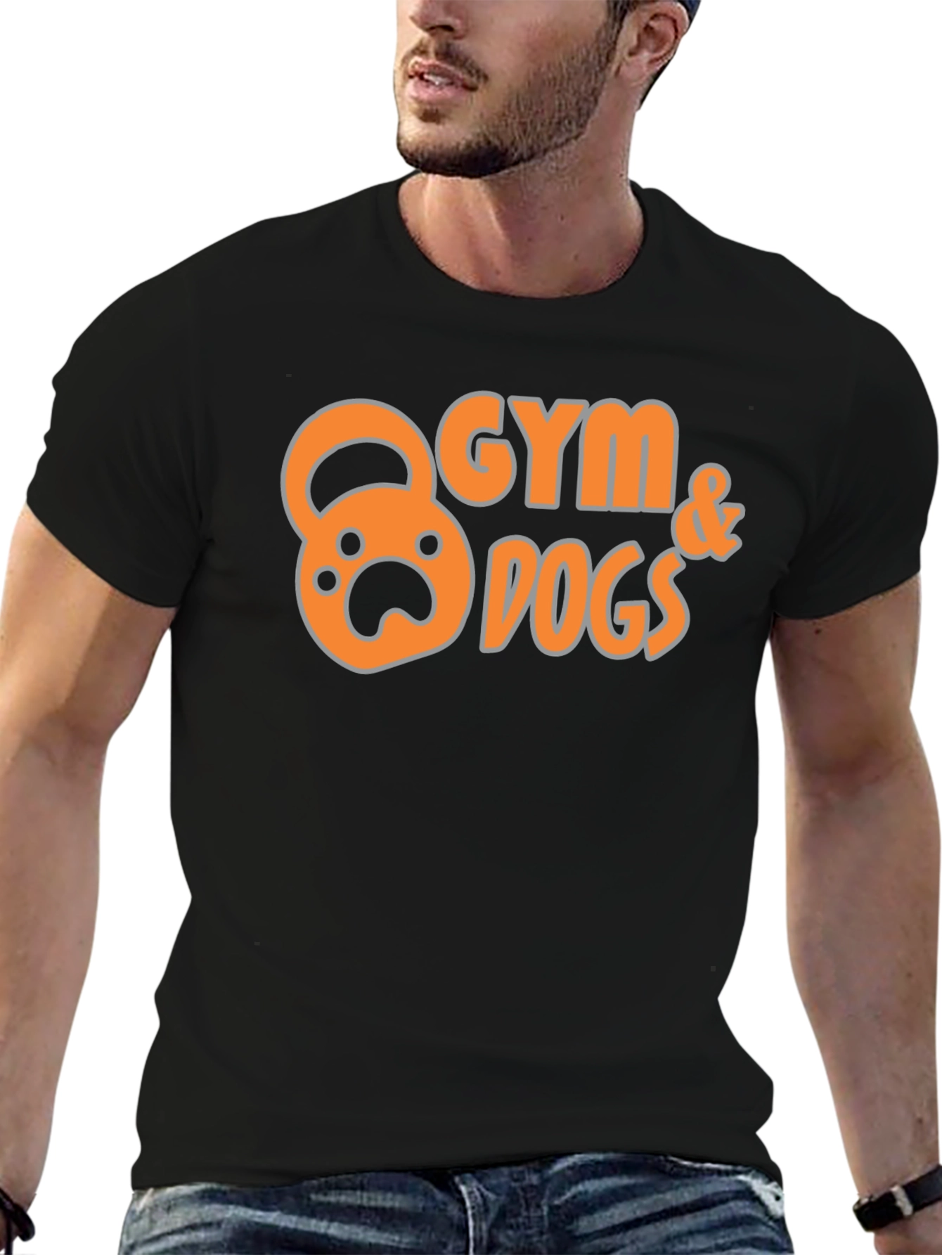 Gym & Dogs Graphic T-Shirt - Black