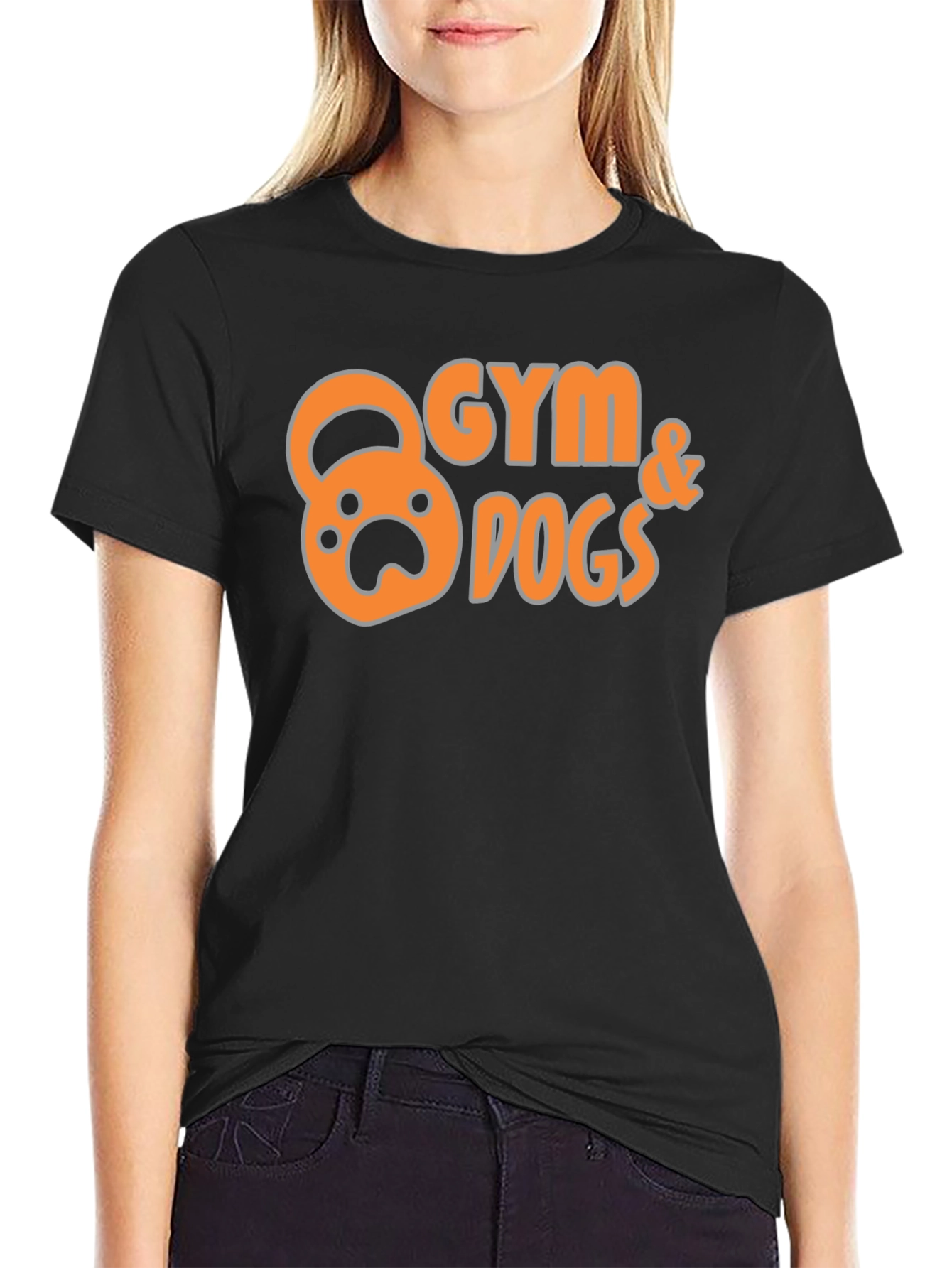 Gym & Dogs Graphic T-Shirt - Black