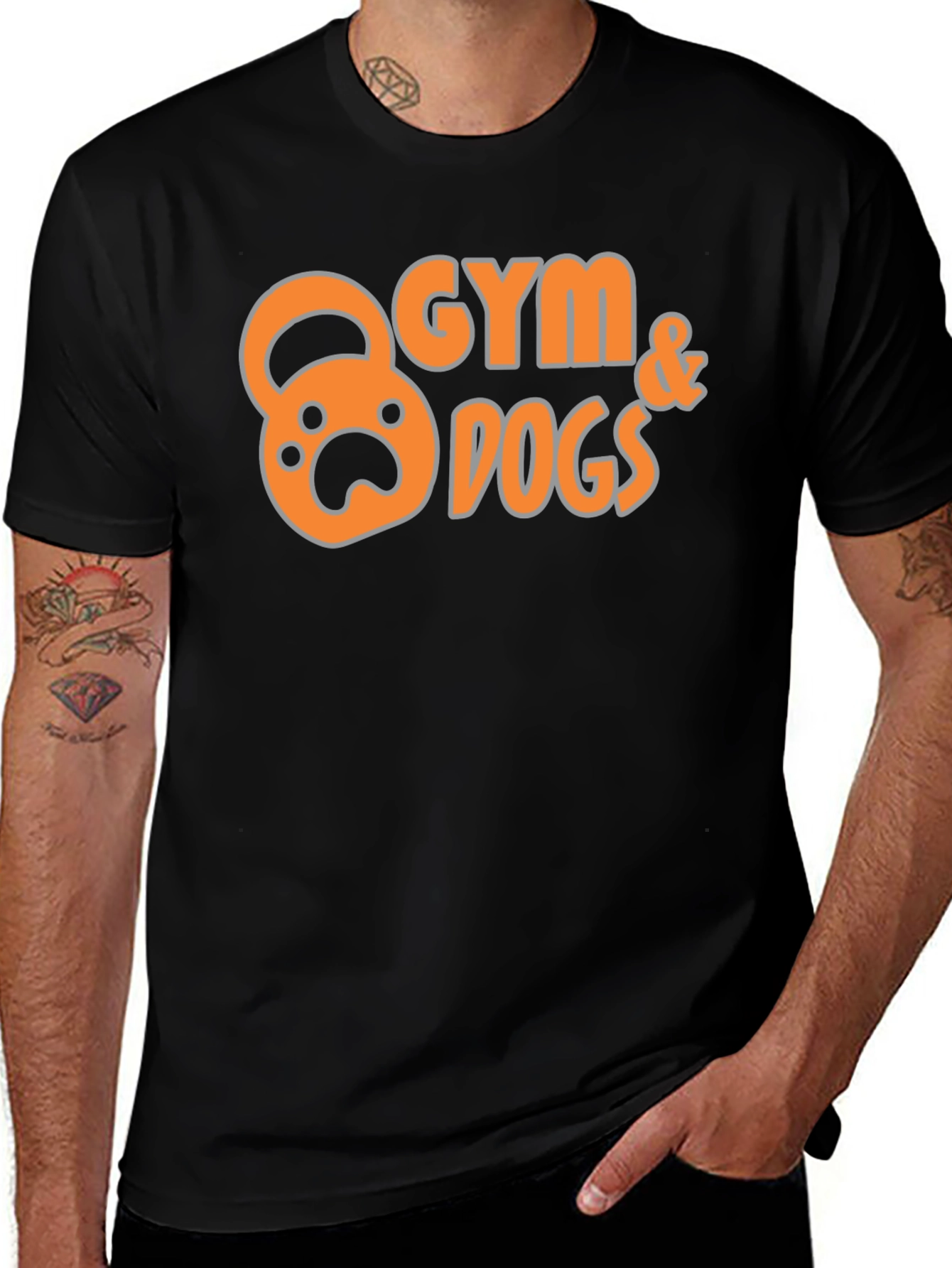 Gym & Dogs Graphic T-Shirt - Black