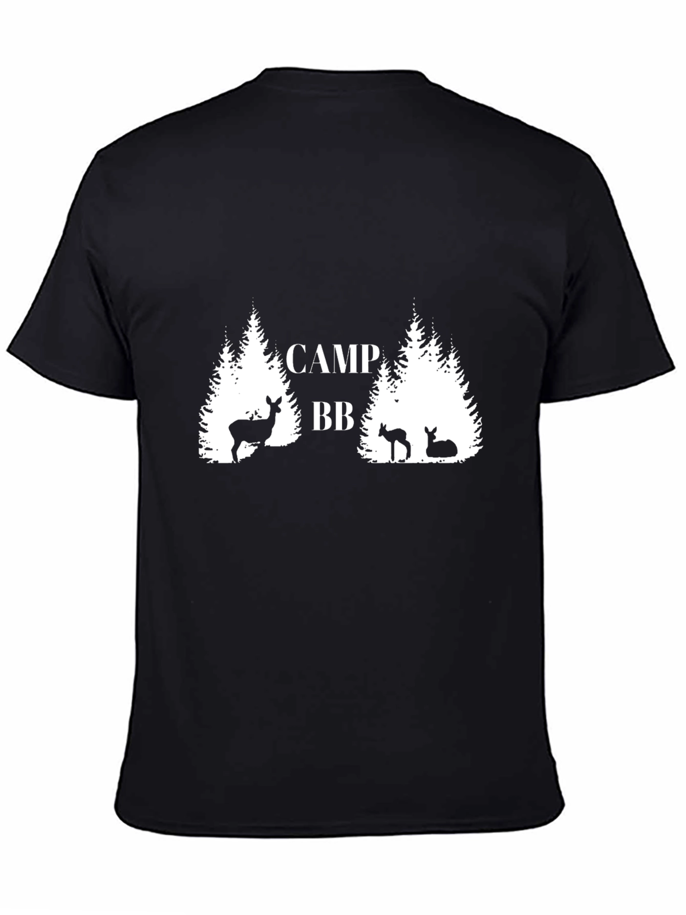 Camp BB Deer Graphic Black T-Shirt