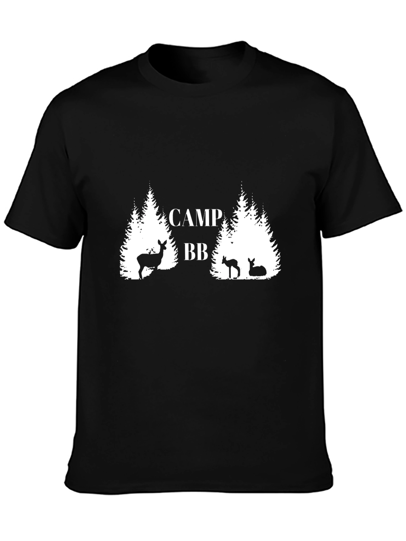 Camp BB Deer Graphic Black T-Shirt