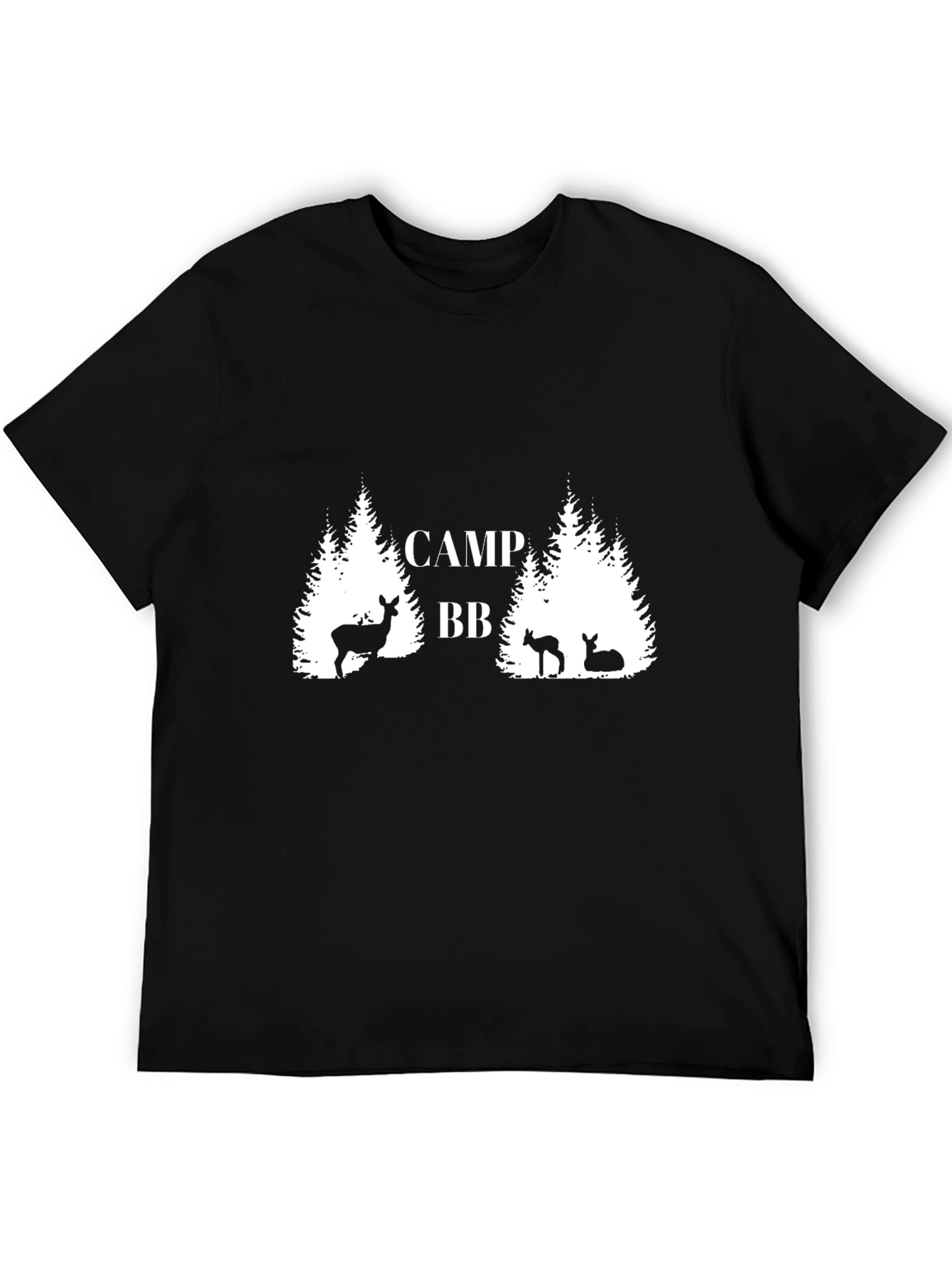 Camp BB Deer Graphic Black T-Shirt