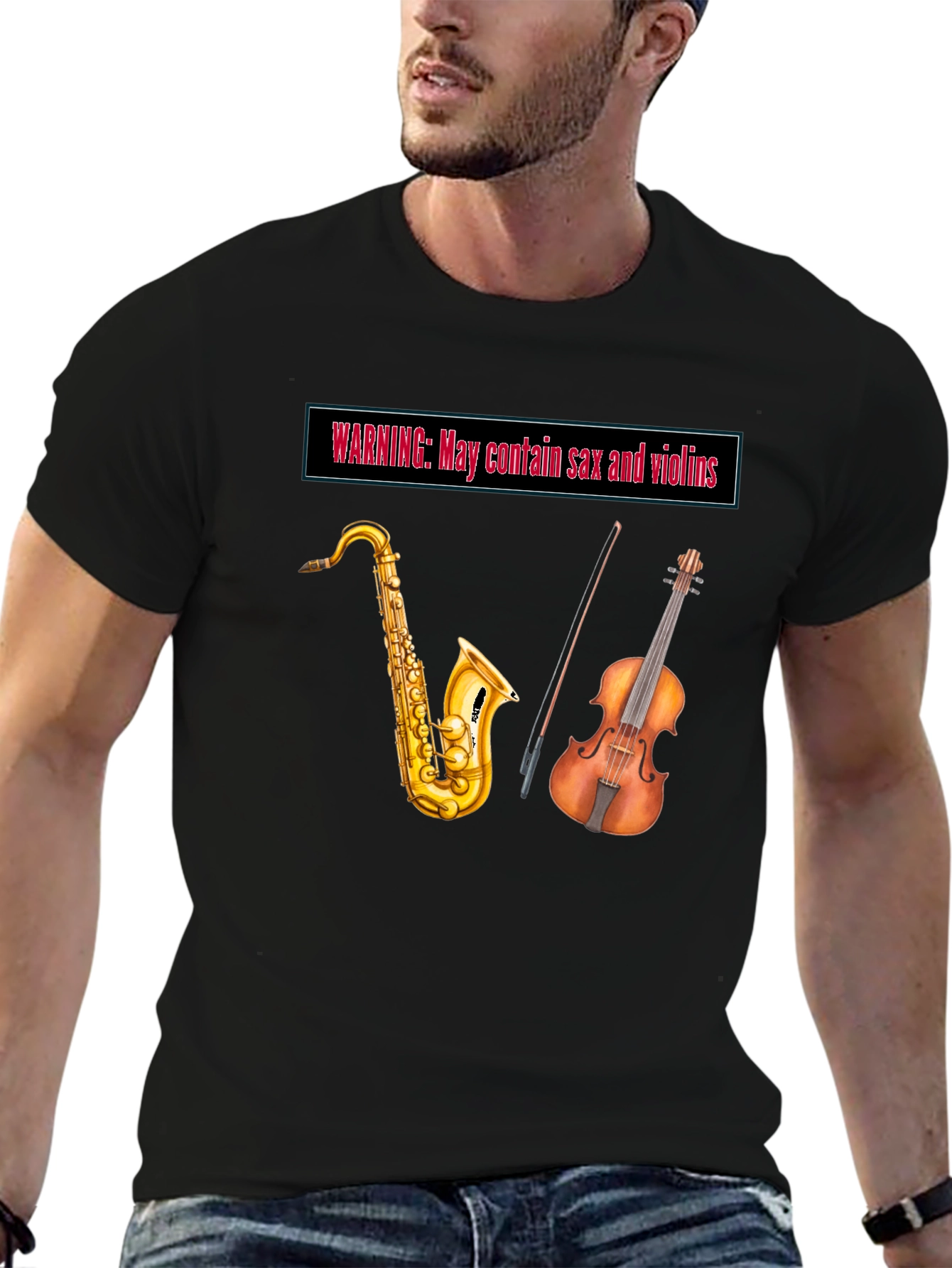 Warning May Contain Sax and Violins T-Shirt